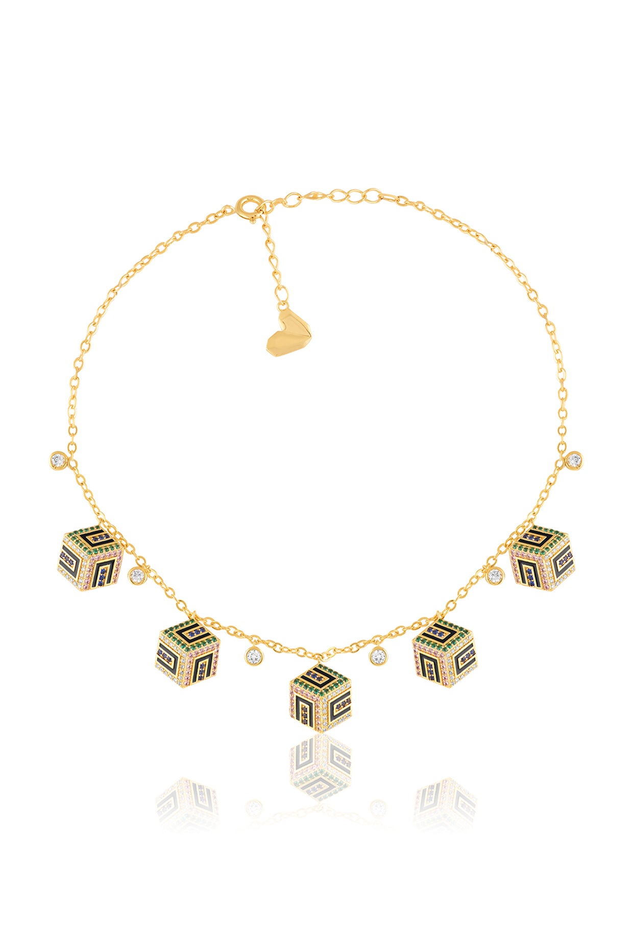 Miscara Charm Necklace In 18Kt Gold Plated