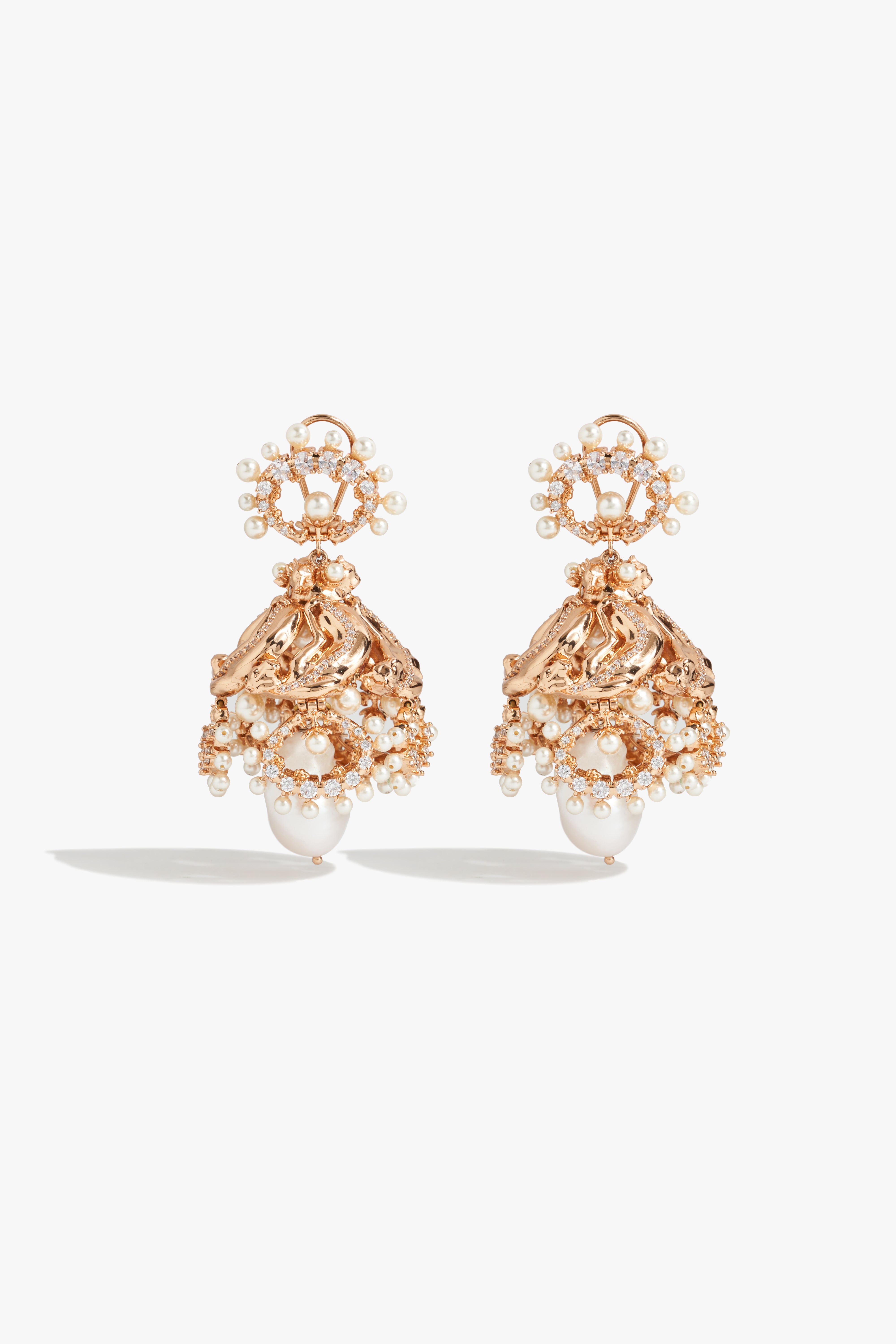 Pearl of the Moon Jhumkas