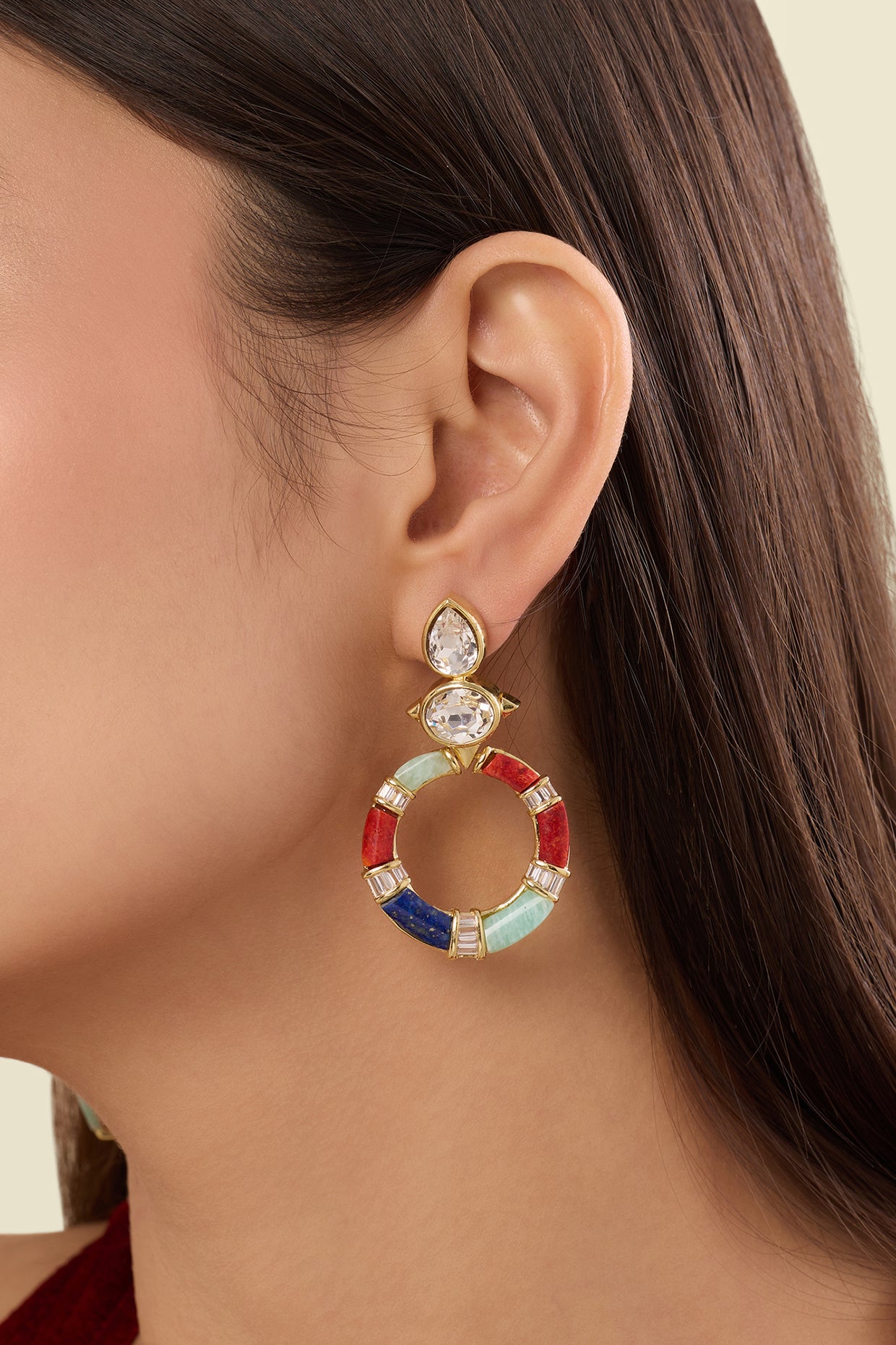 Vaedra Statement Danglers 18kt Gold Plated