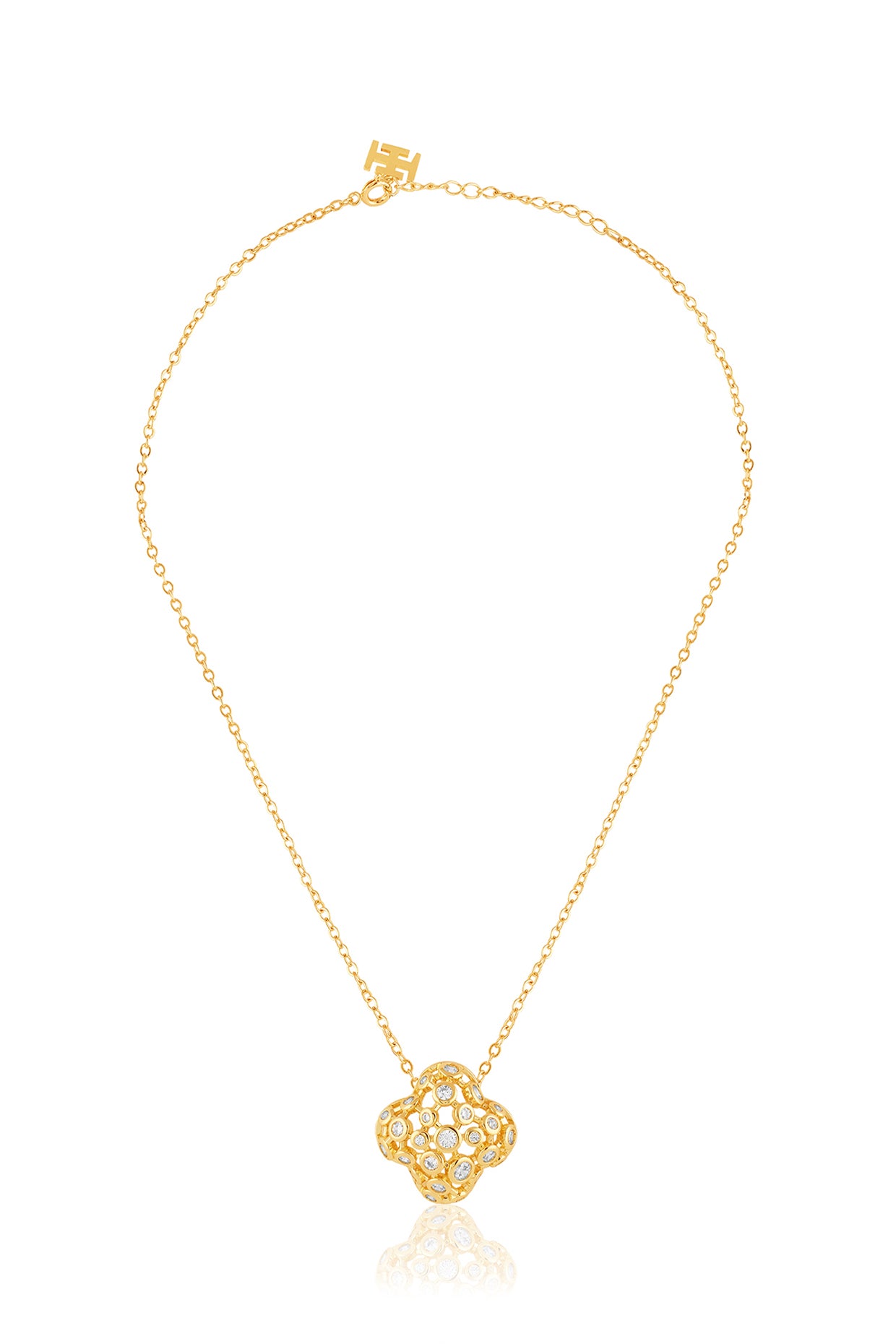 Coroa Pendant Necklace In 18Kt Gold Plated