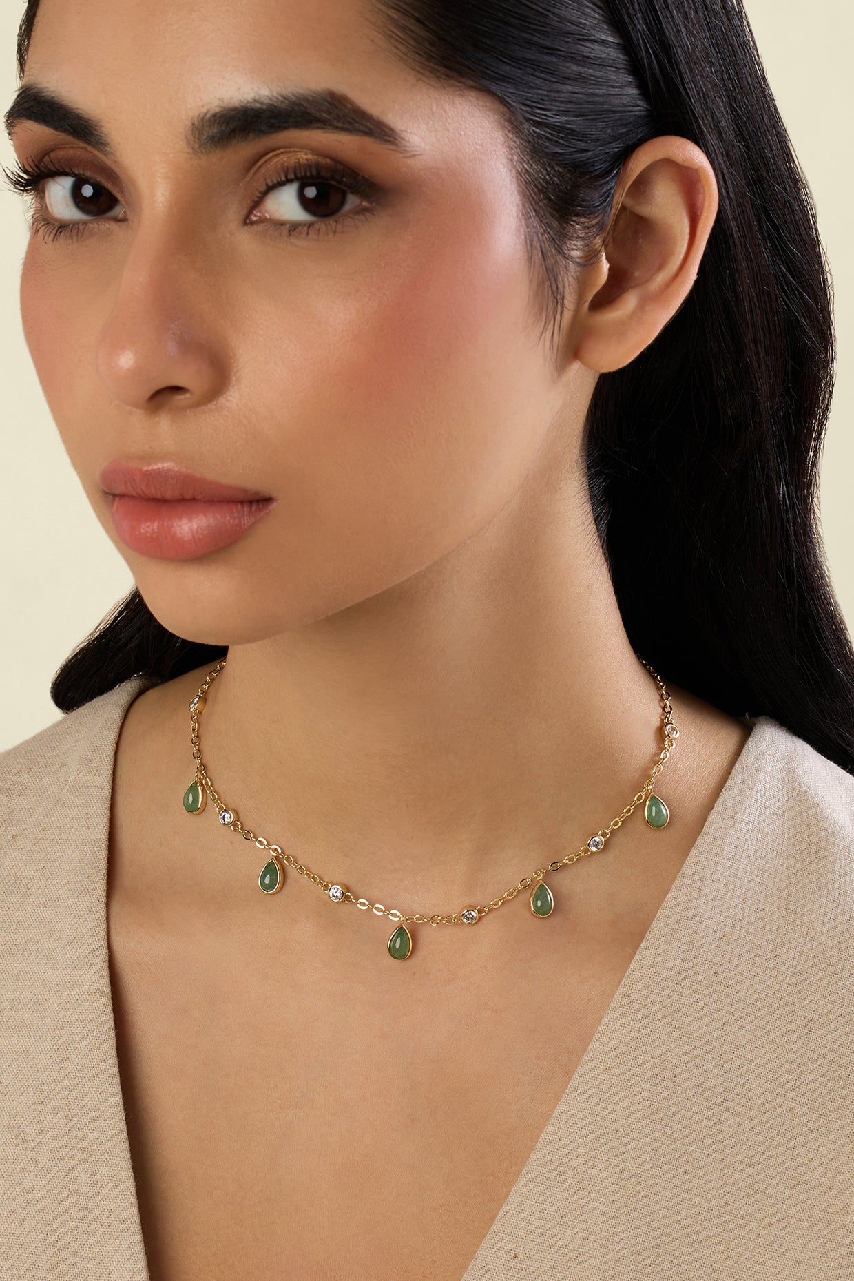 Verdant Vision Necklace In 18kt Gold Plated