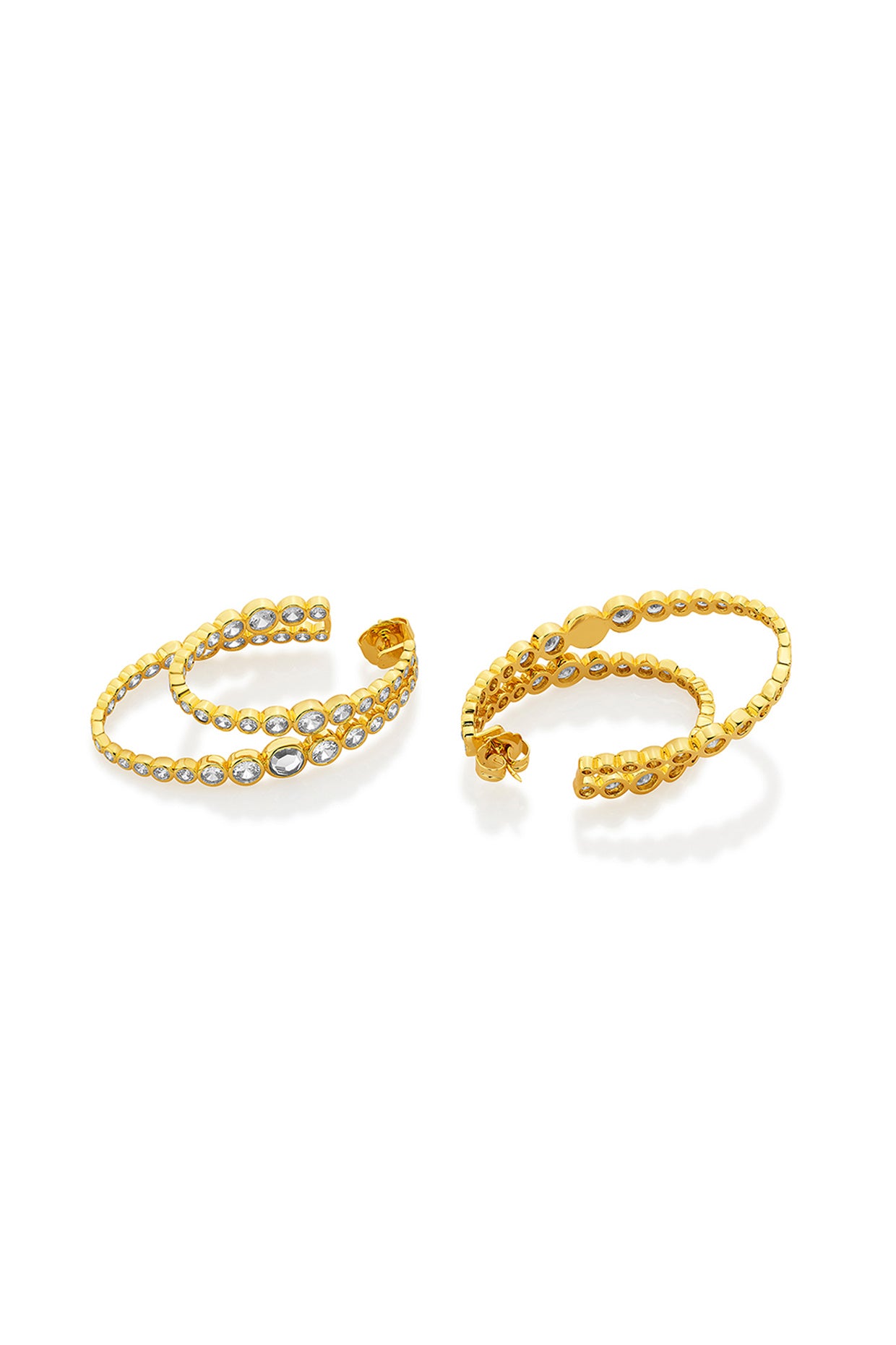 Modern Maharani Double Hoop Earrings 18Kt Gold Plated