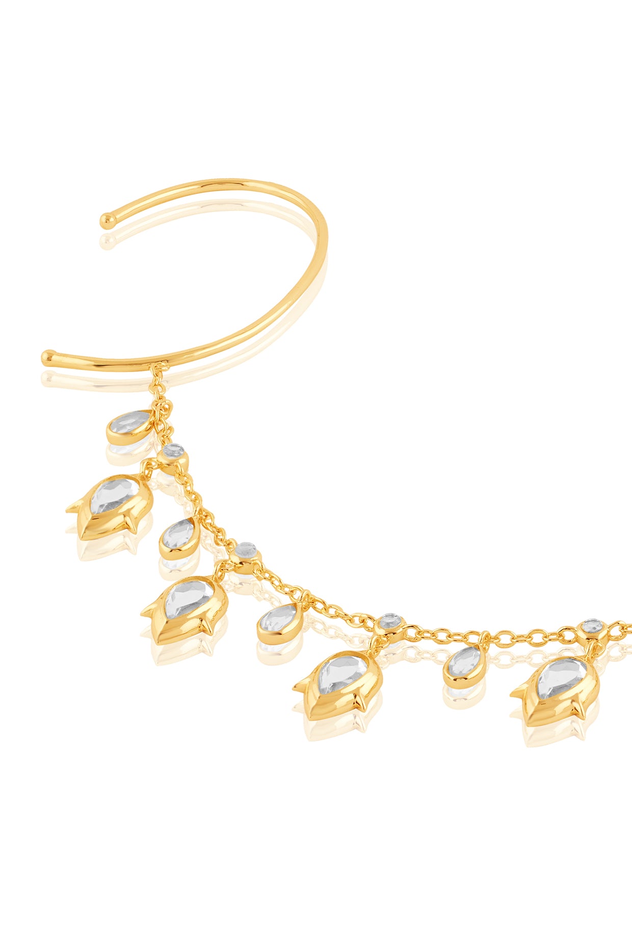 Altar Mirror Ear Chain In 18Kt Gold Plated