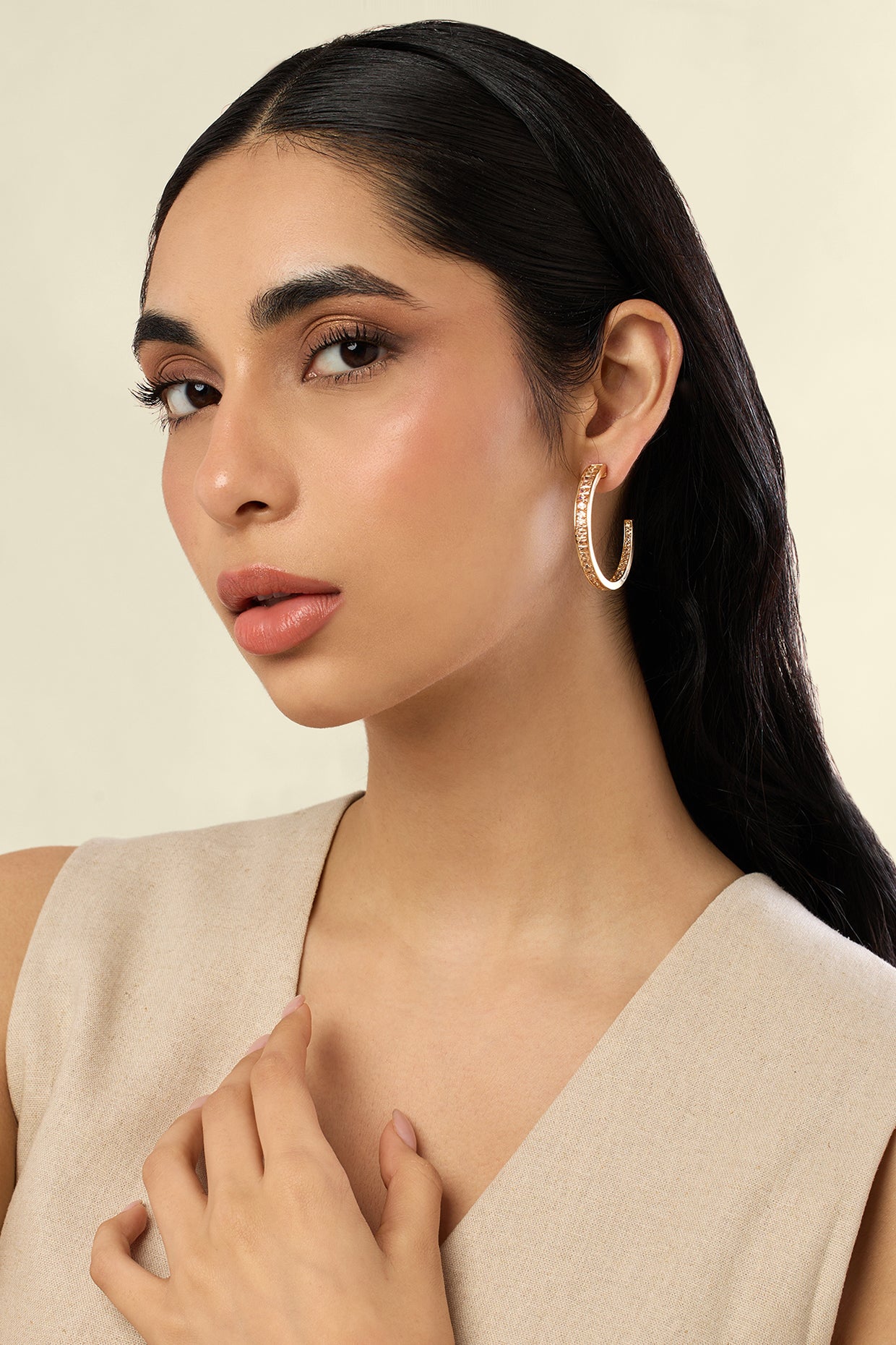 Solar Bloom Hoops In 18kt Gold Plated