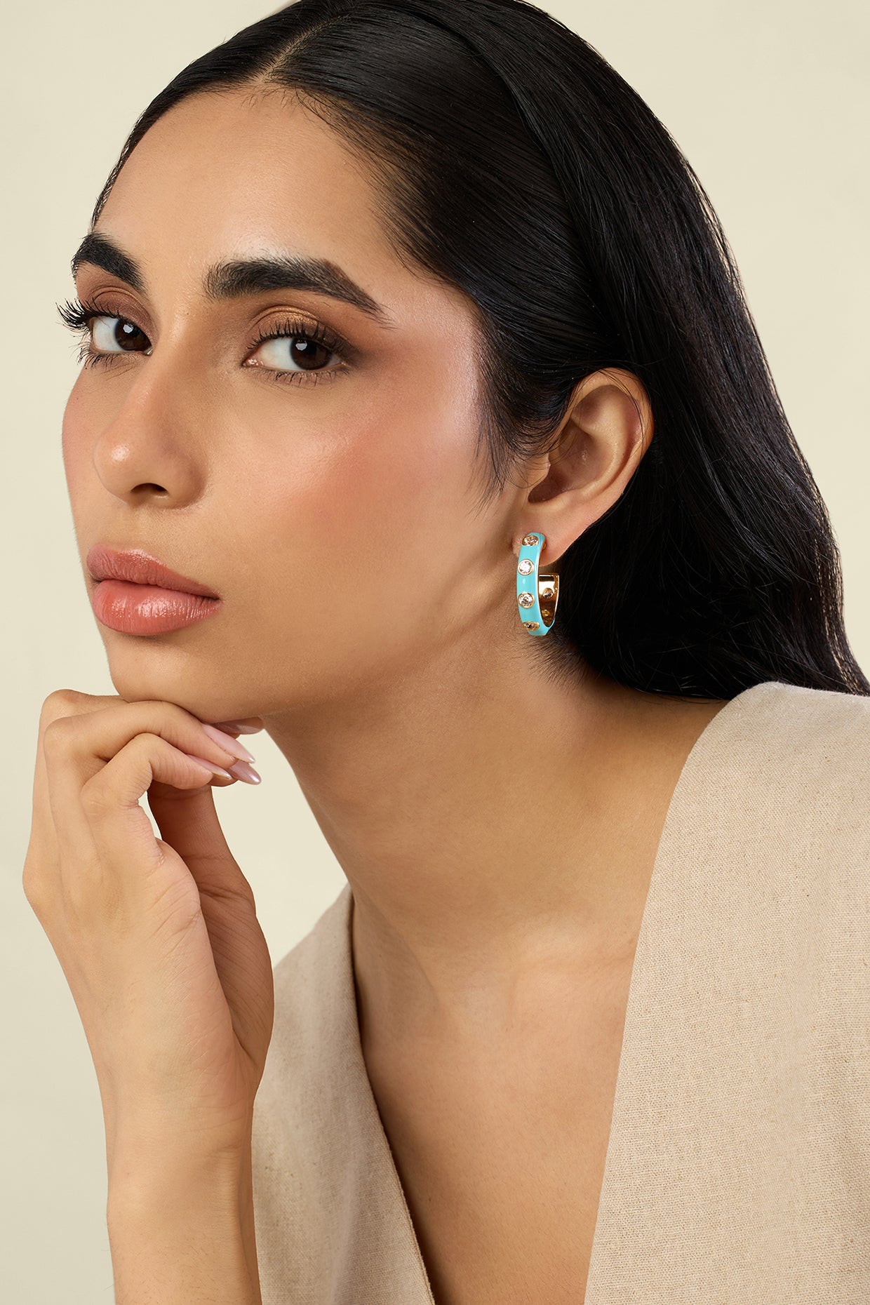 Serenity Huggies In 18kt Gold Plated