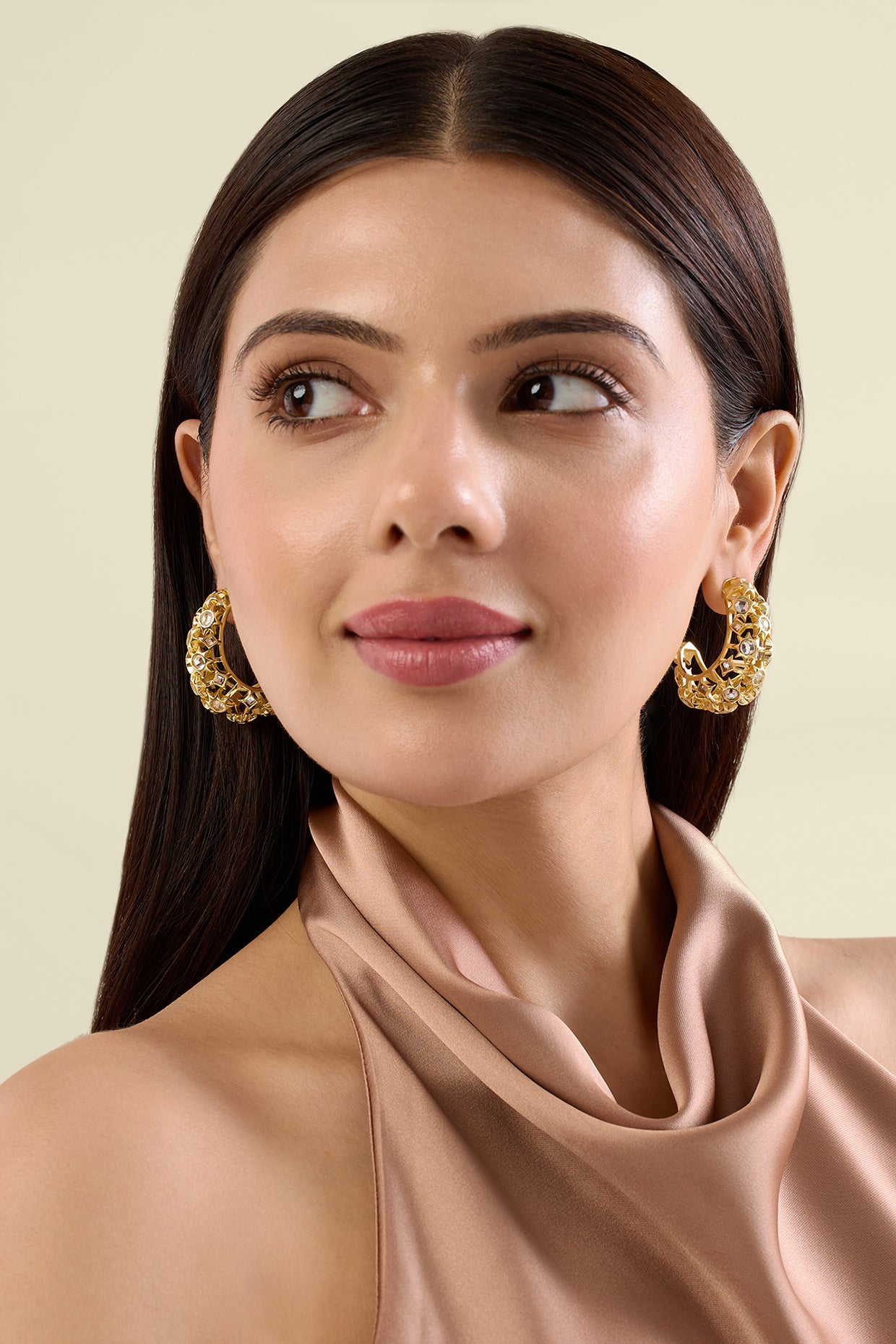 Celeste Mirror Hoop Earrings 18Kt Gold Plated