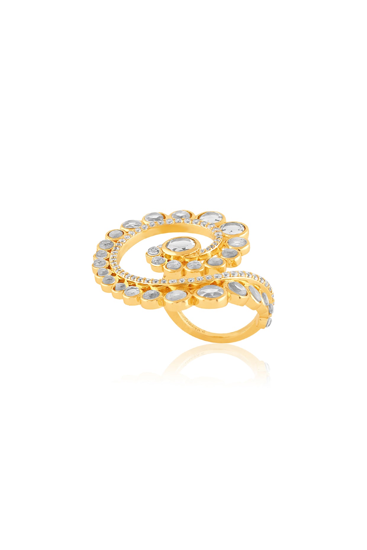 Orvalho Spiral Ring In 18Kt Gold Plated