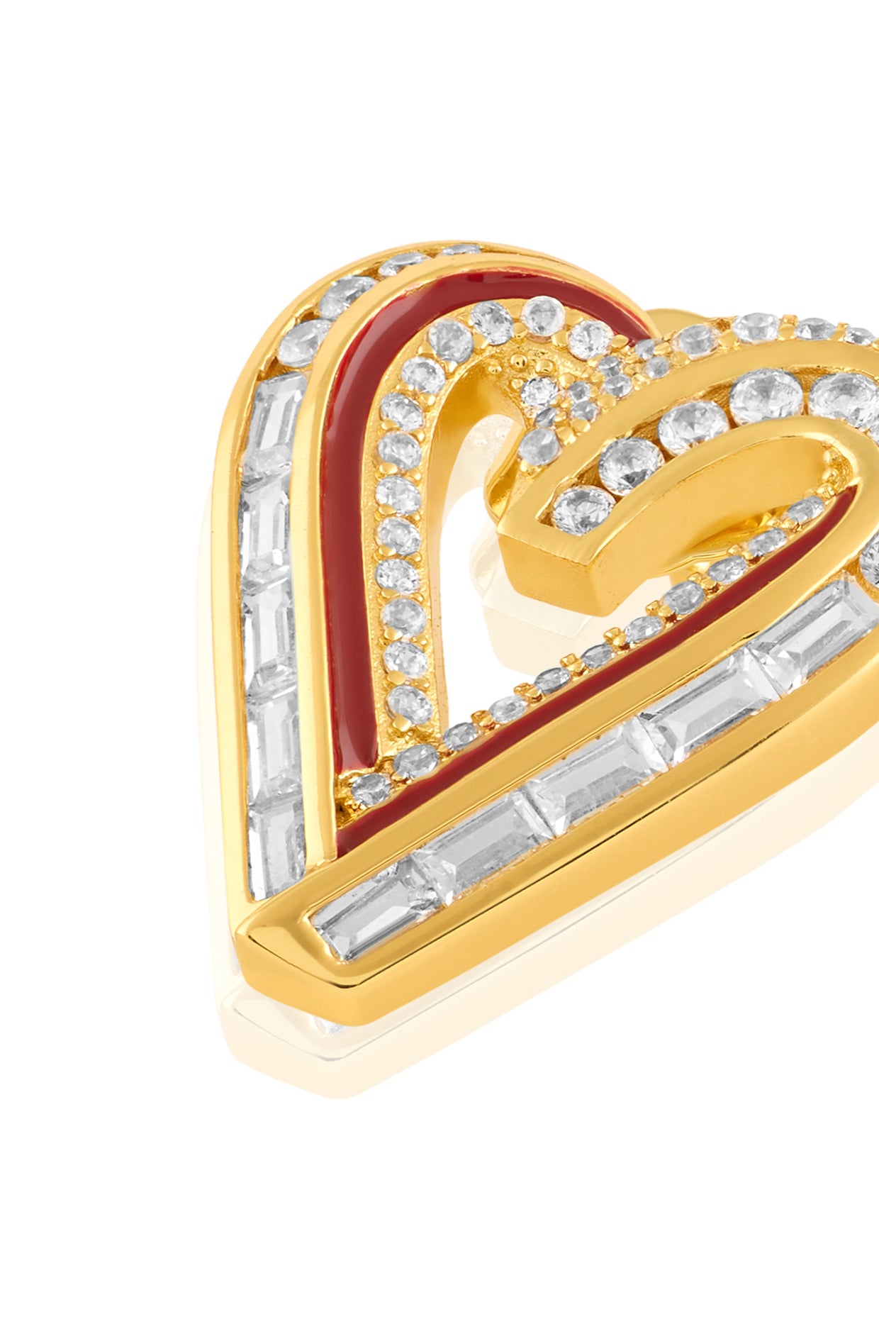 Liminal Heart Studs In 18Kt Gold Plated