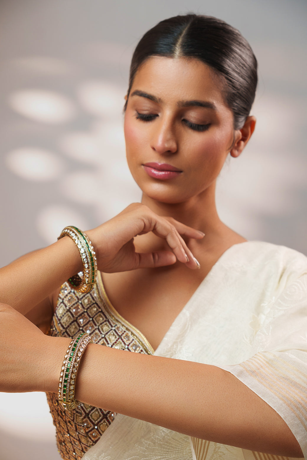 Zubaida Green Polki Kadas