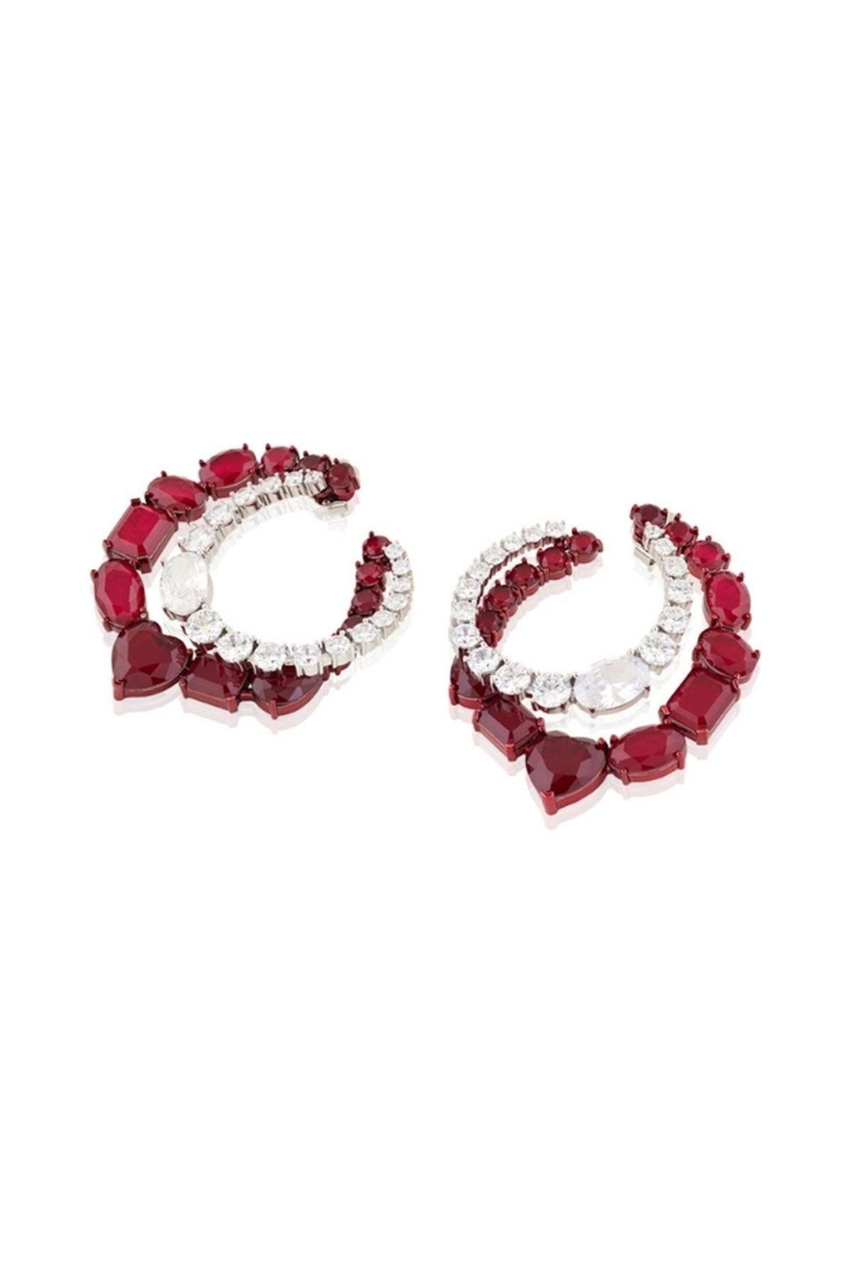 Elevé Ruby Botox Front Back Earrings