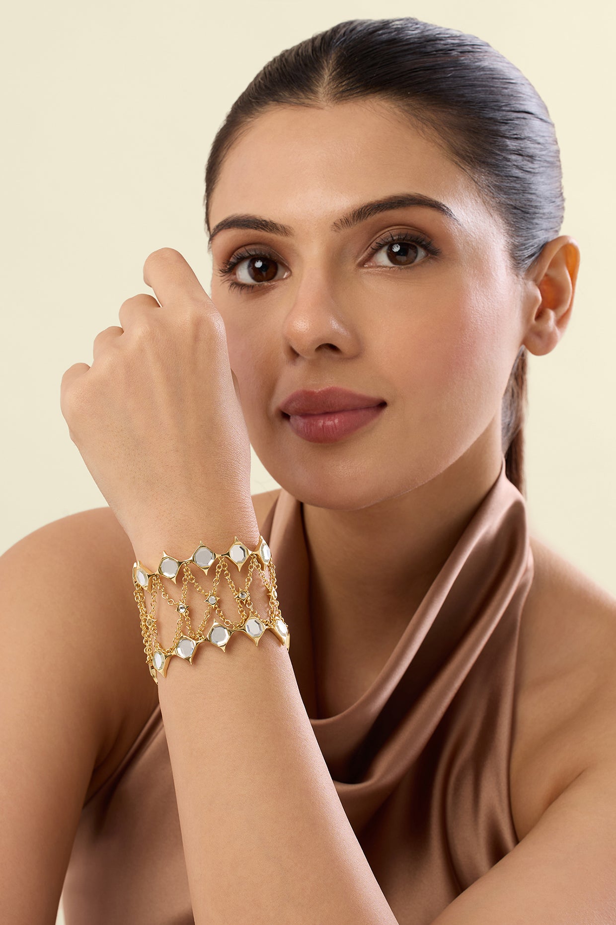 Angel Dust Mirror Statement Cuff 18Kt Gold Plated