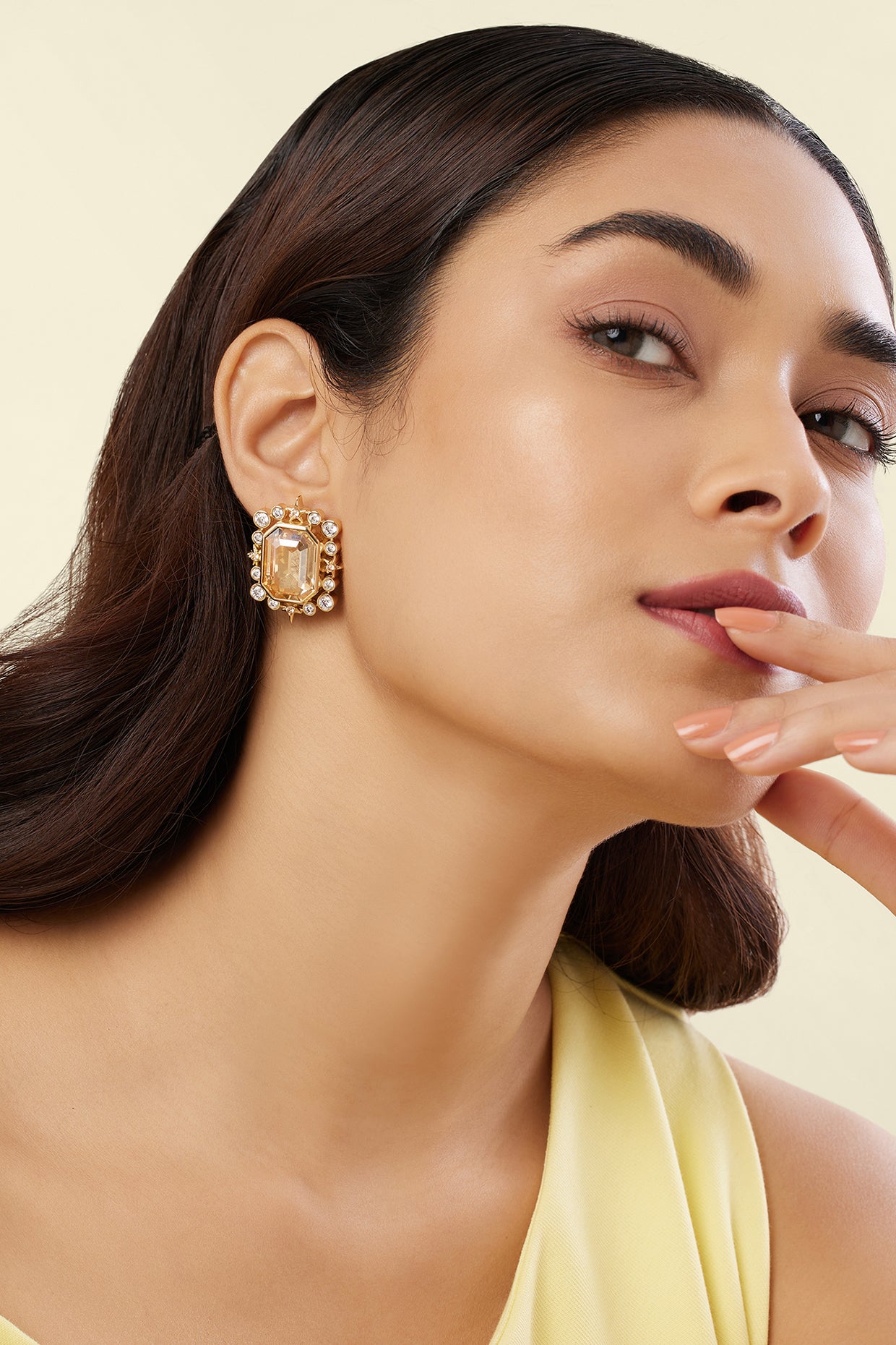 Priya's Celestial Dreams Statement Studs In 18Kt Gold Plated