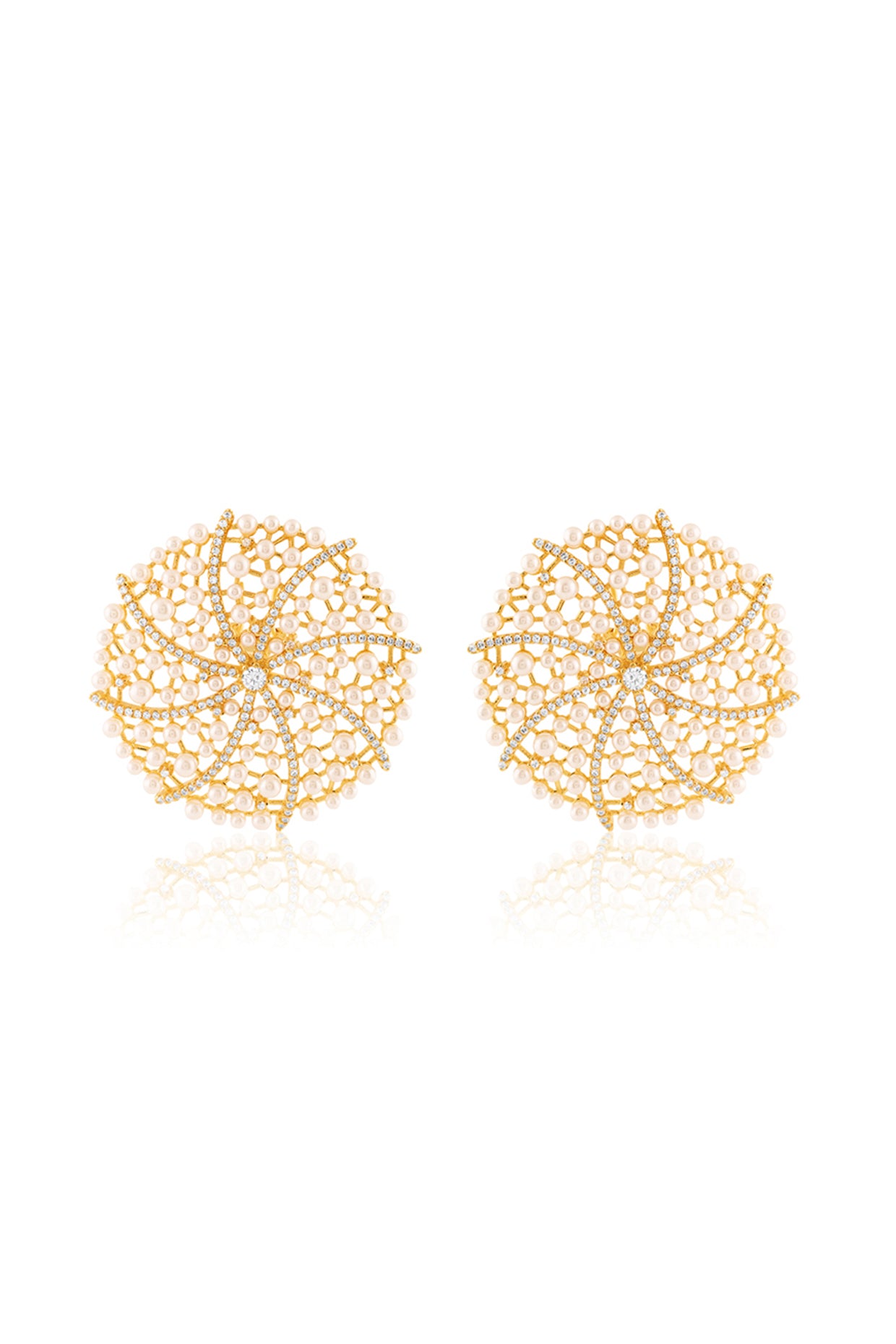 Galaxis Stud Earrings In 18Kt Gold Plated