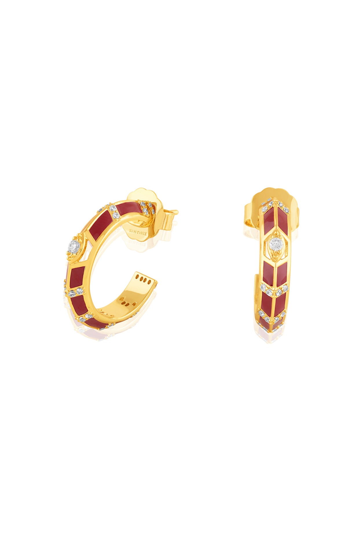 Auralis Fiery Hoops In 18Kt Gold Plated