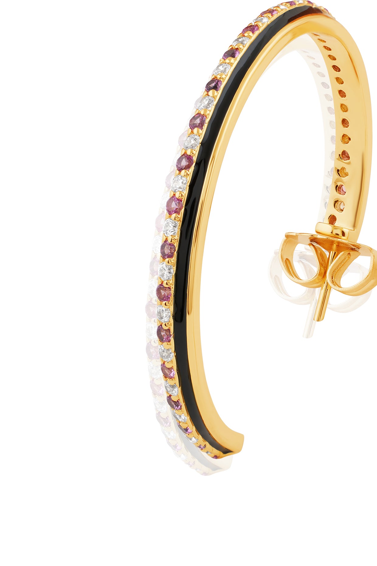 Mystic Orbit Hoops In 18kt Gold Plated