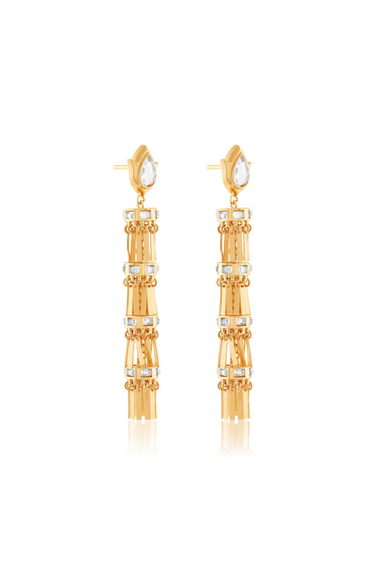 Ceu Statement Danglers In 18Kt Gold Plated