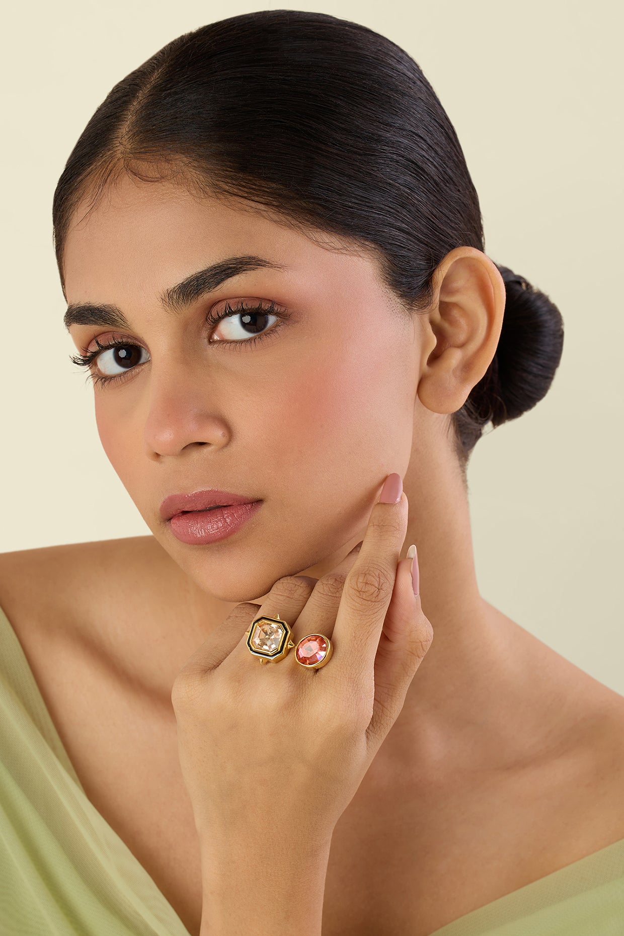 Starfall Front Open Ring 18kt Gold Plated