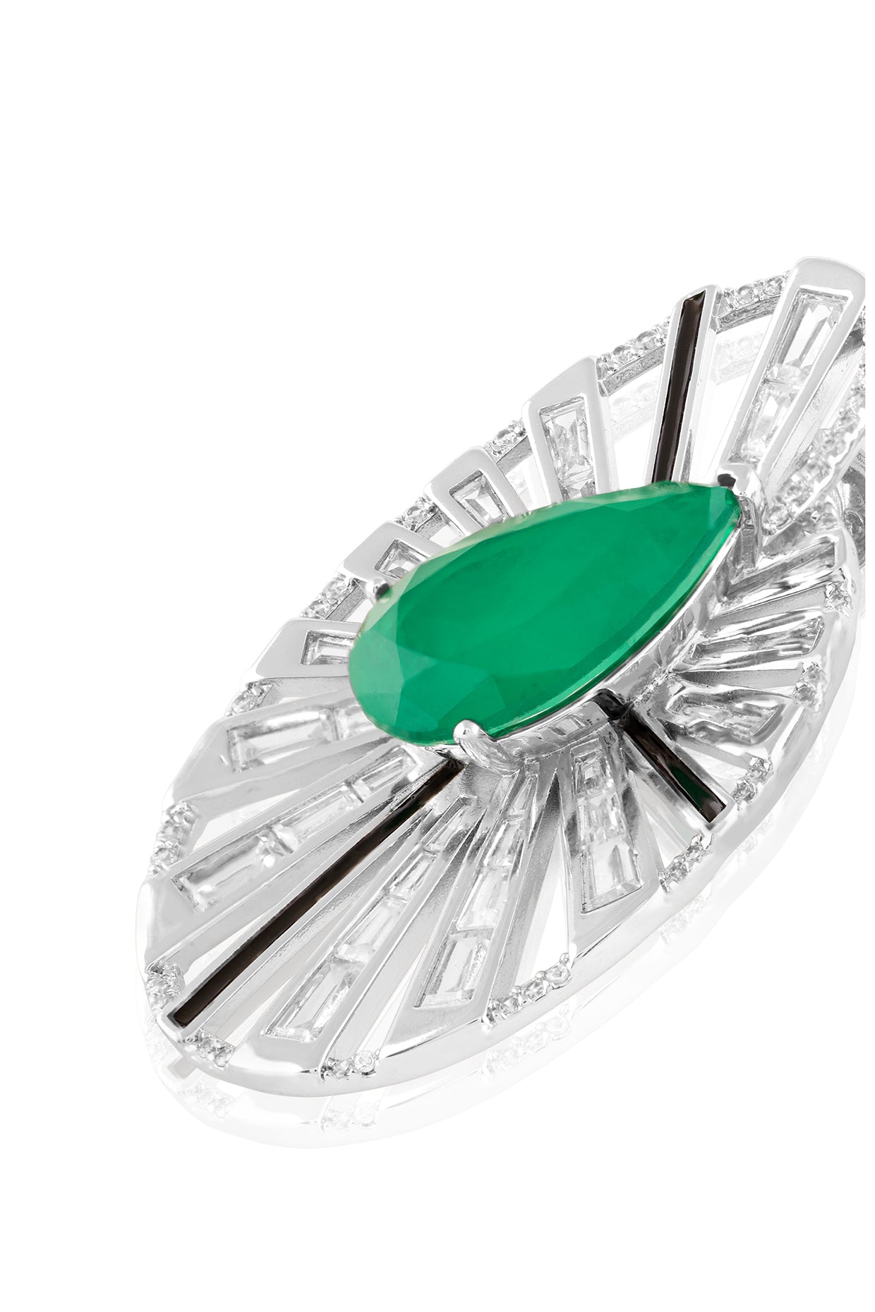 Triad Statement Studs In Rhodium Plated