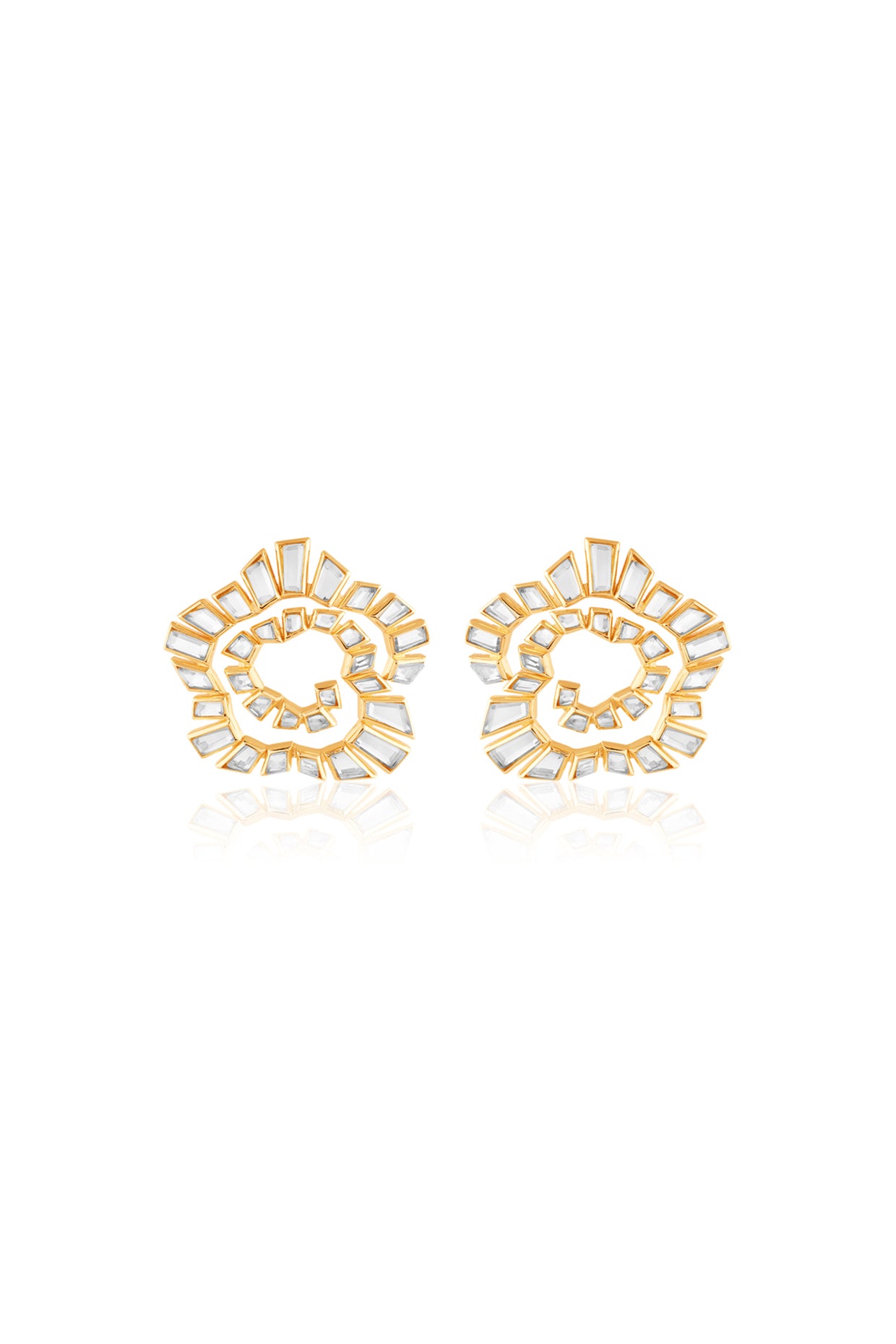 Sagrado Cross Studs In 18Kt Gold Plated
