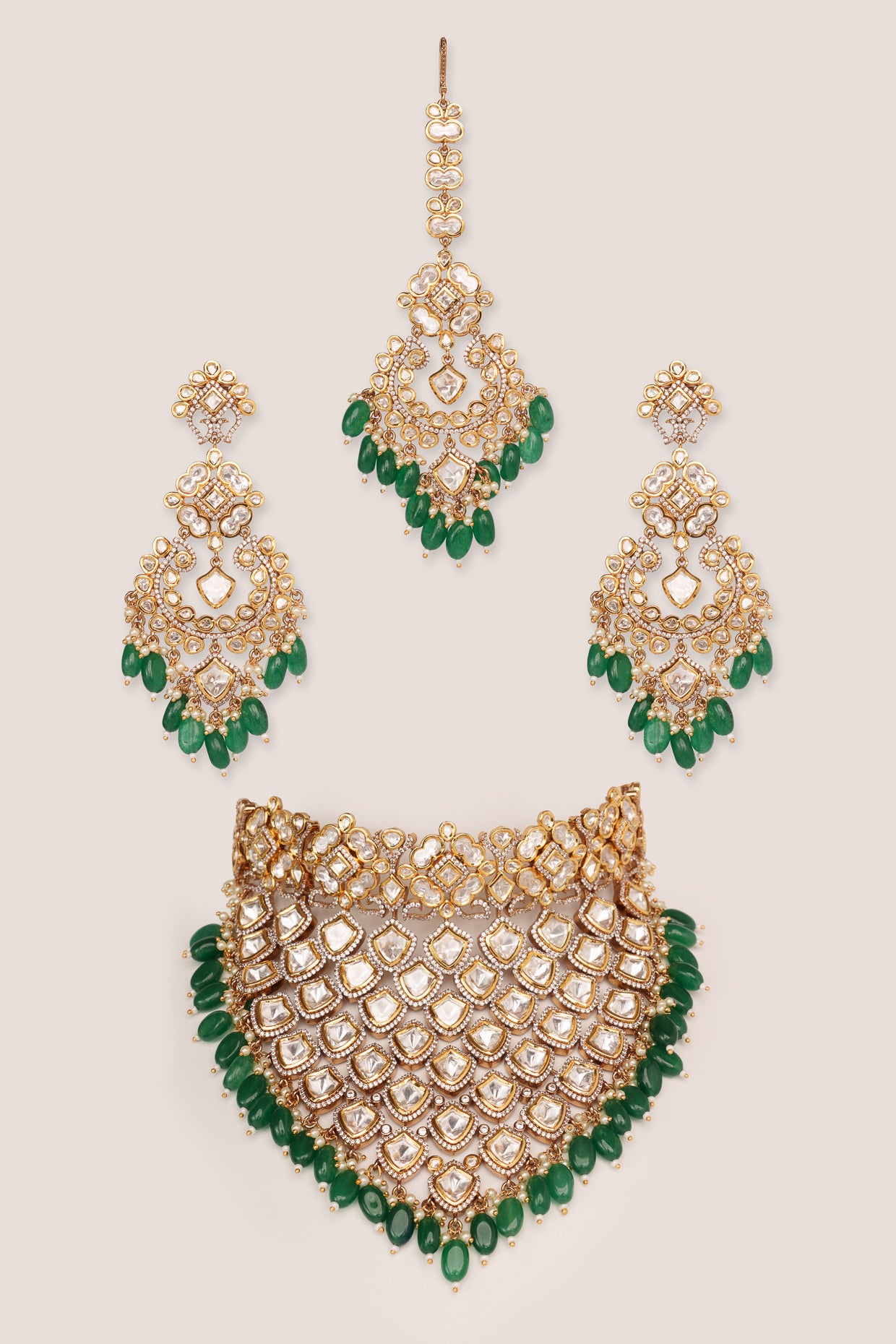 Gul Kundan Necklace Set