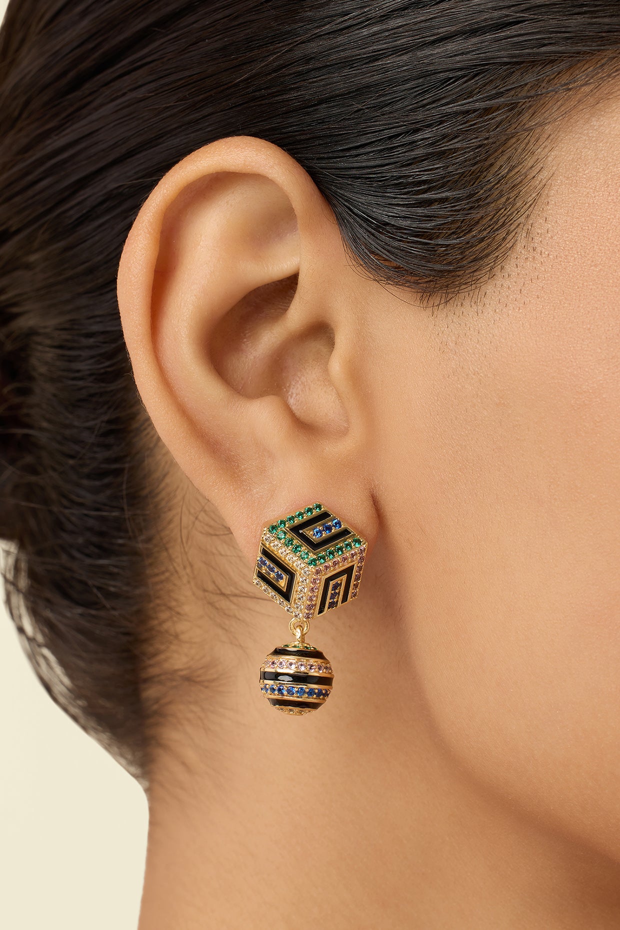 Arpelle Surreal Danglers In 18Kt Gold Plated
