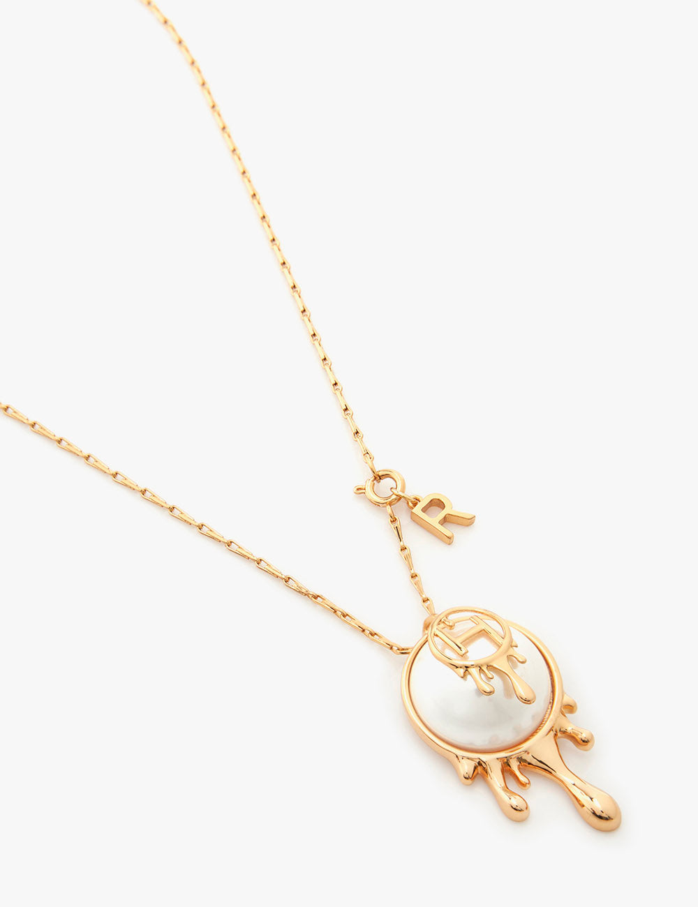 22kt Gold Plated Pearl Initial Necklace