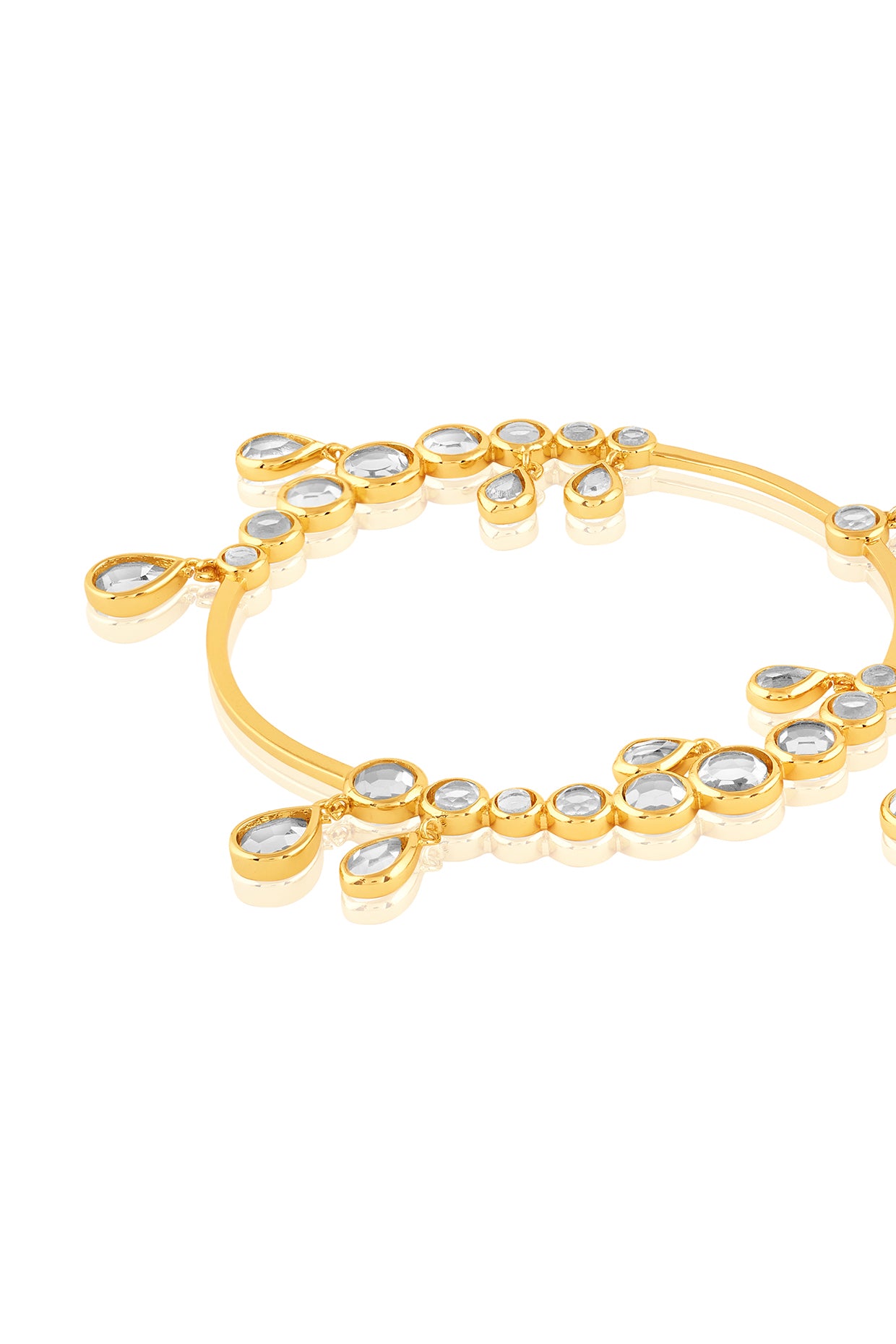 Decadence Decoded Mirror Front Hoop Earrings 18Kt Gold Plated