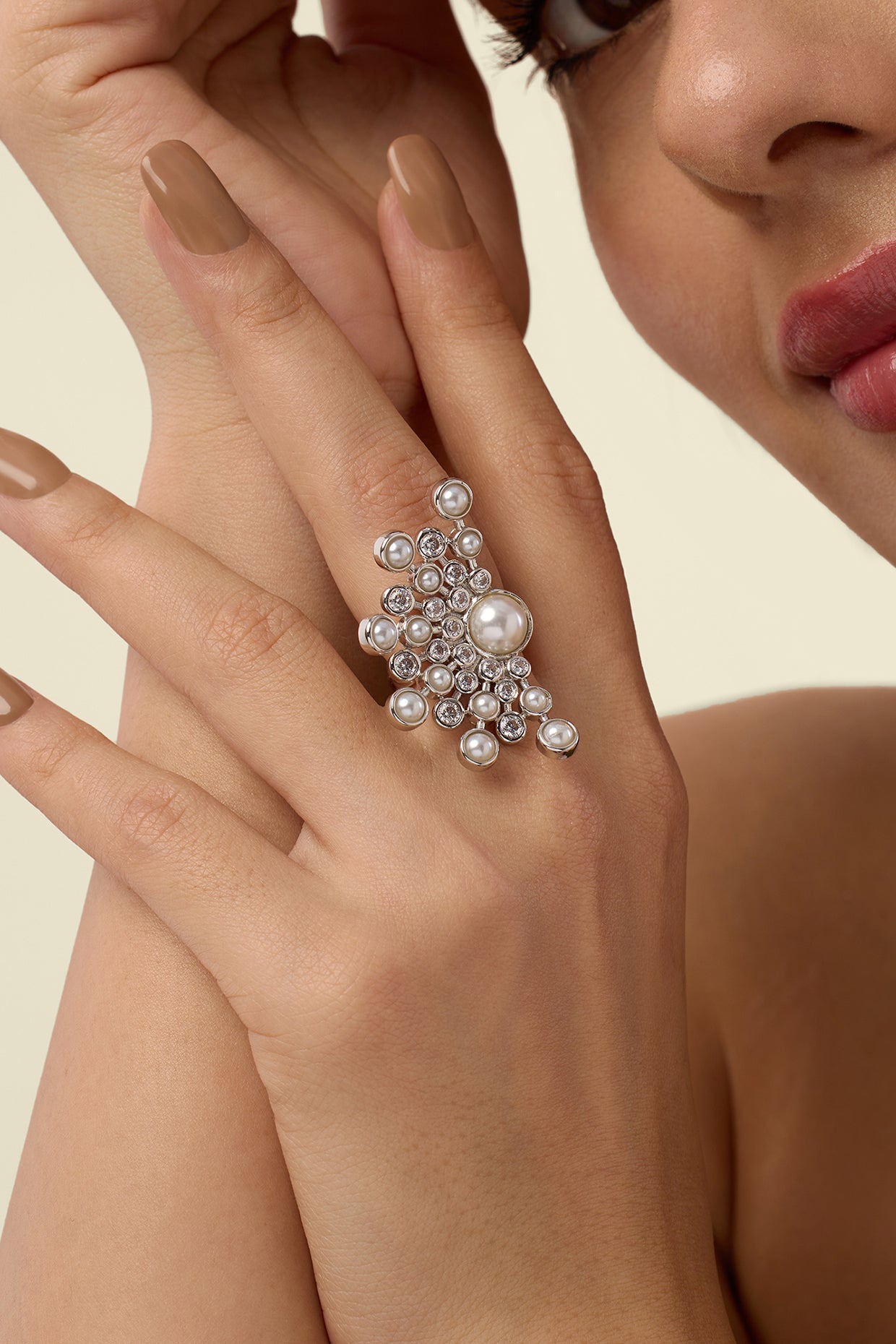 Modern Maharani Stackable Ring 18Kt Gold Plated