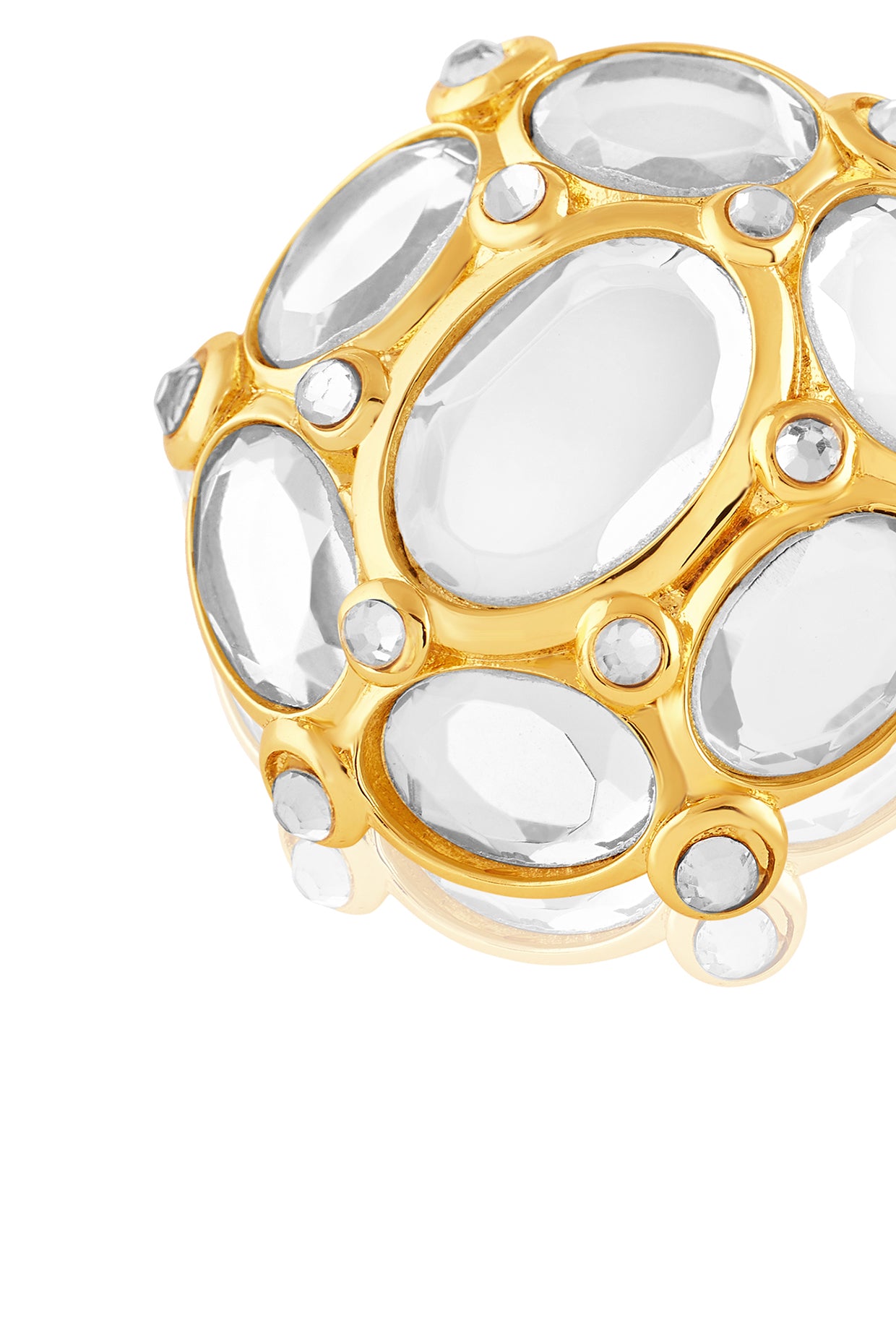 Limelight Oval Mirror Mega Stud Earrings 18Kt Gold Plated