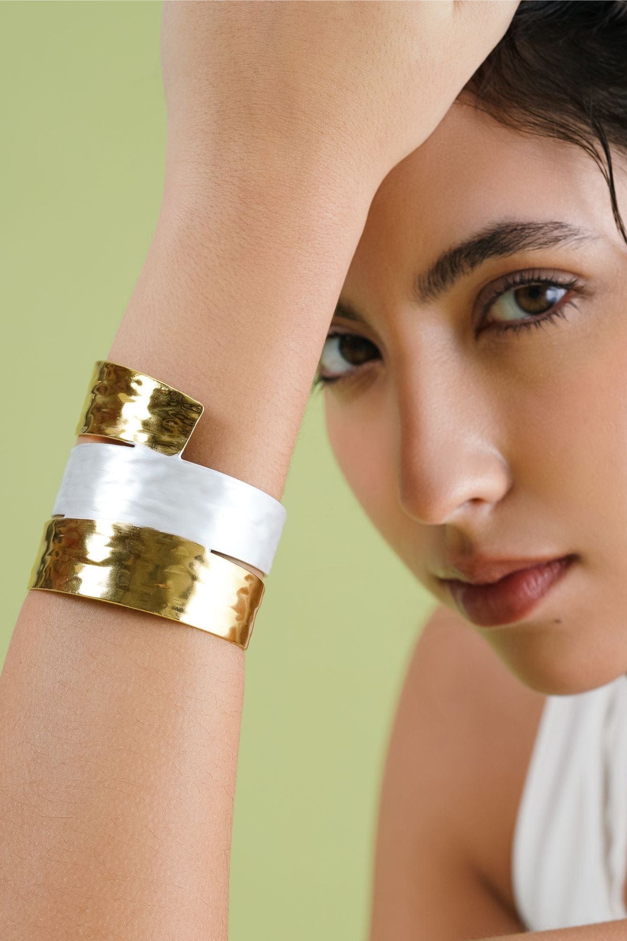 18Kt Gold Plated Double Band Cuff