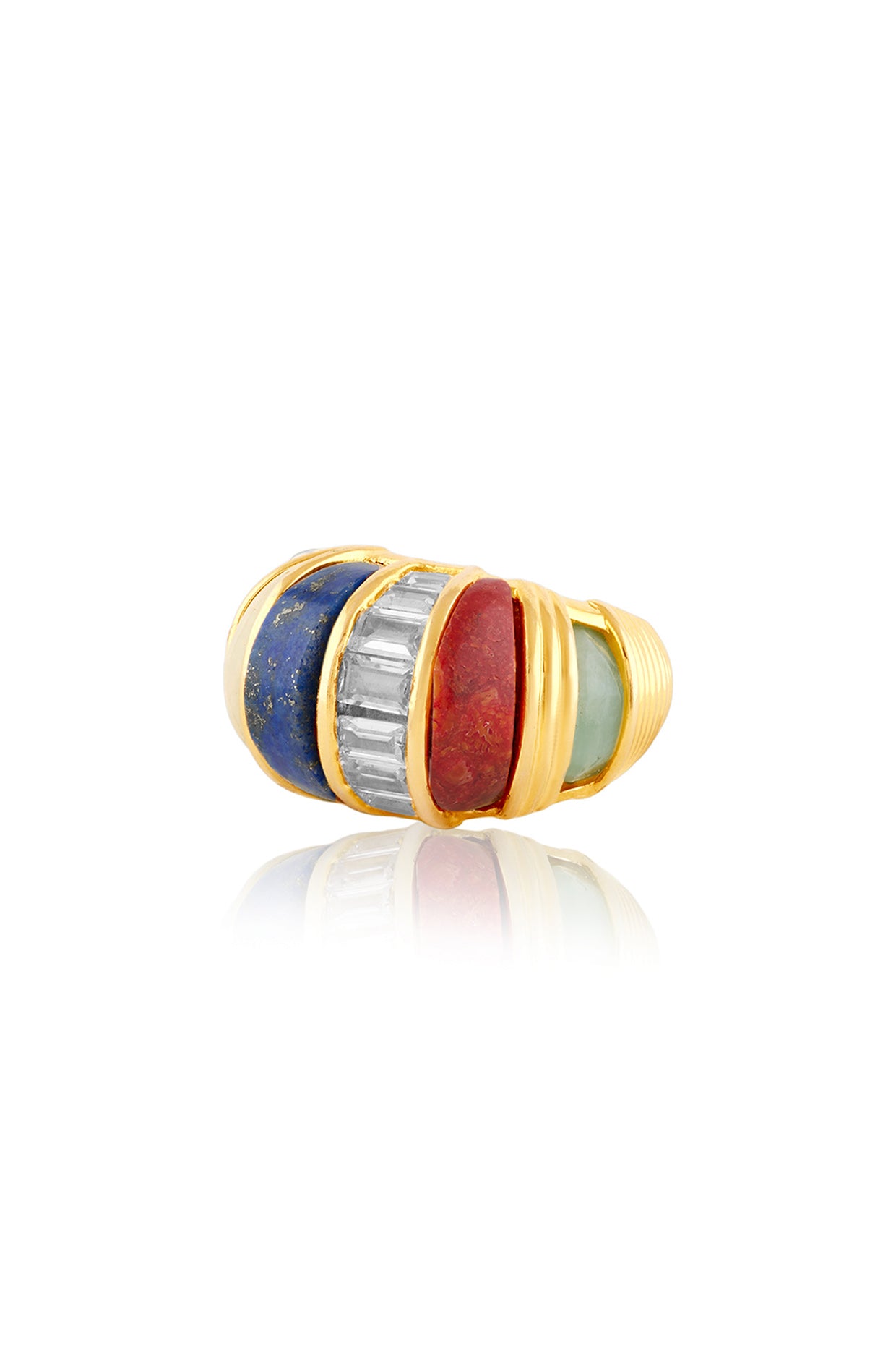 Moonveil Bombe Ring 18kt Gold Plated