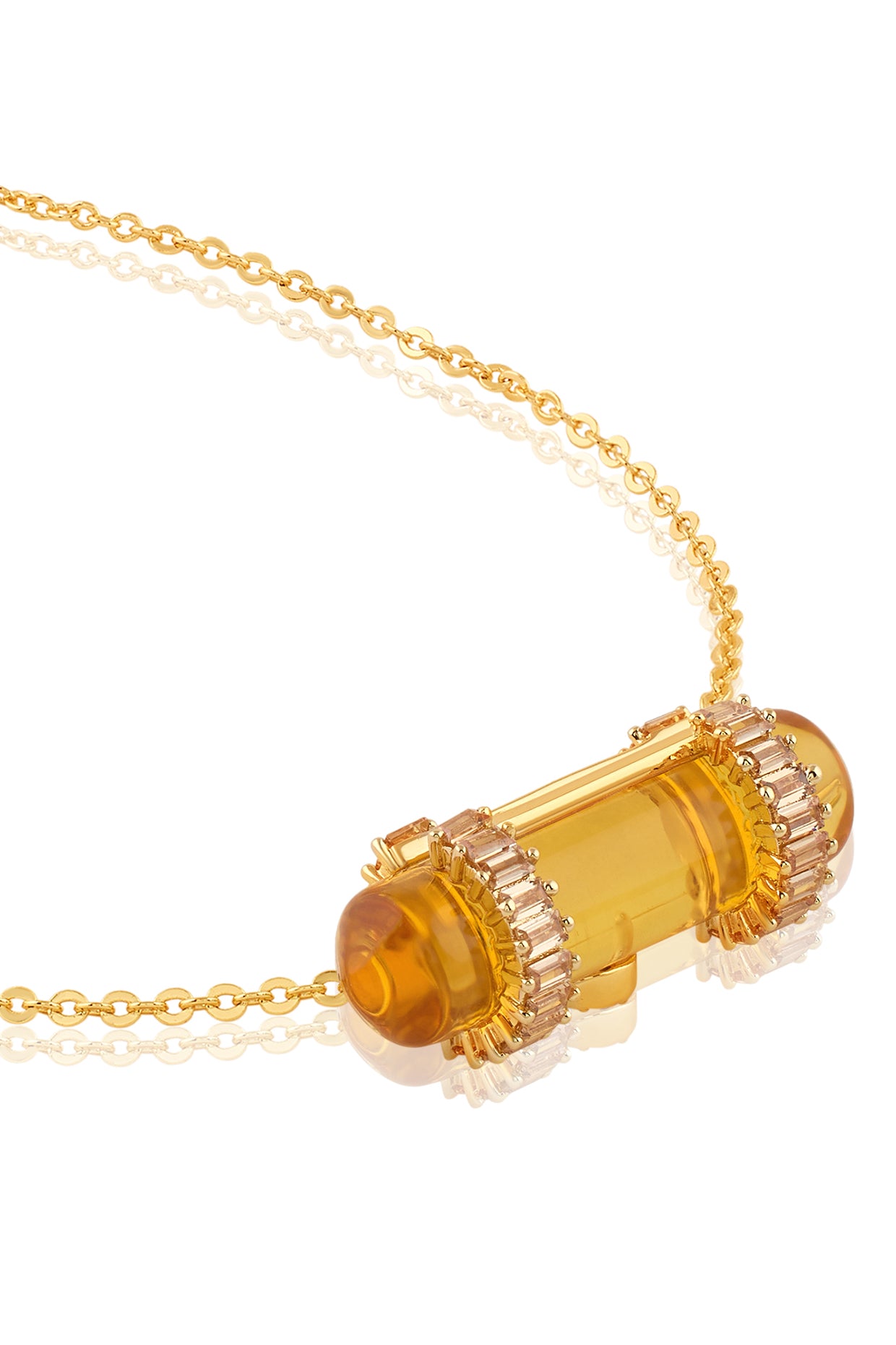 Citrine Pendant Necklace In 18kt Gold Plated