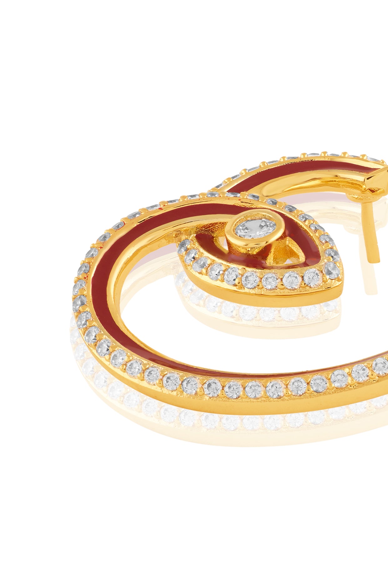Gala Heart Hoops In 18Kt Gold Plated