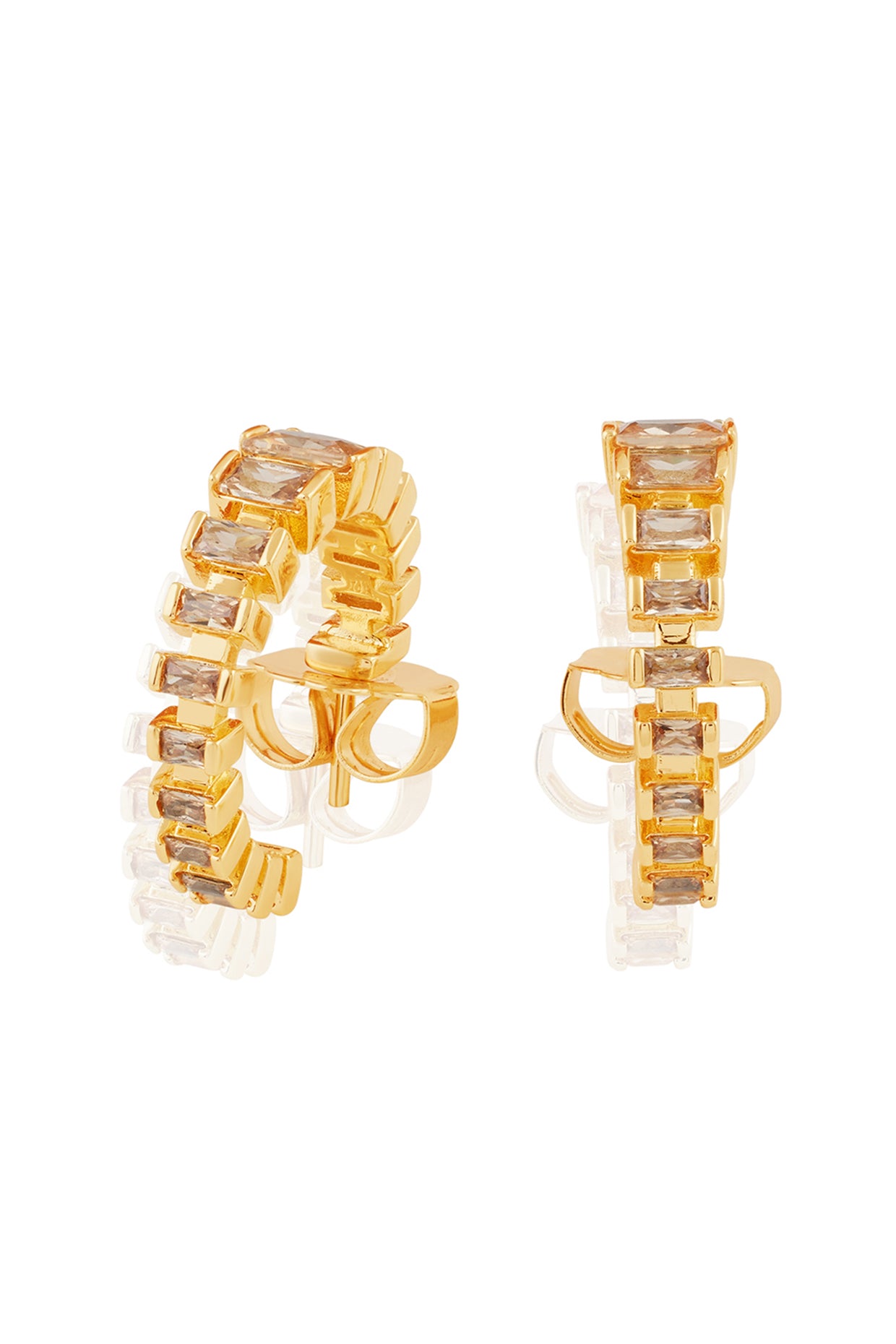 Solar Flare Hoops In 18kt Gold Plated