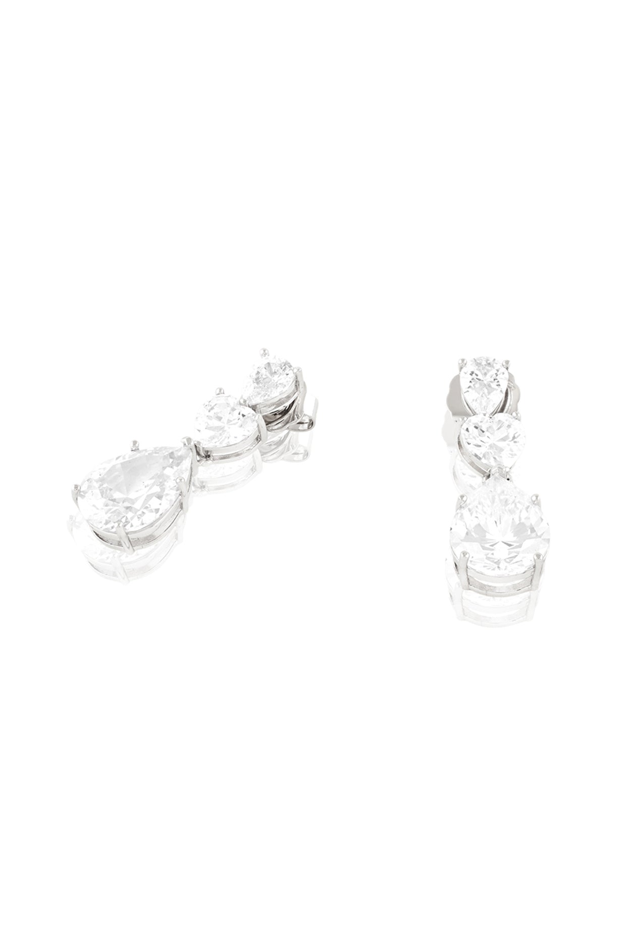 Silver Radiance Dangler Earrings In Rhodium Plating