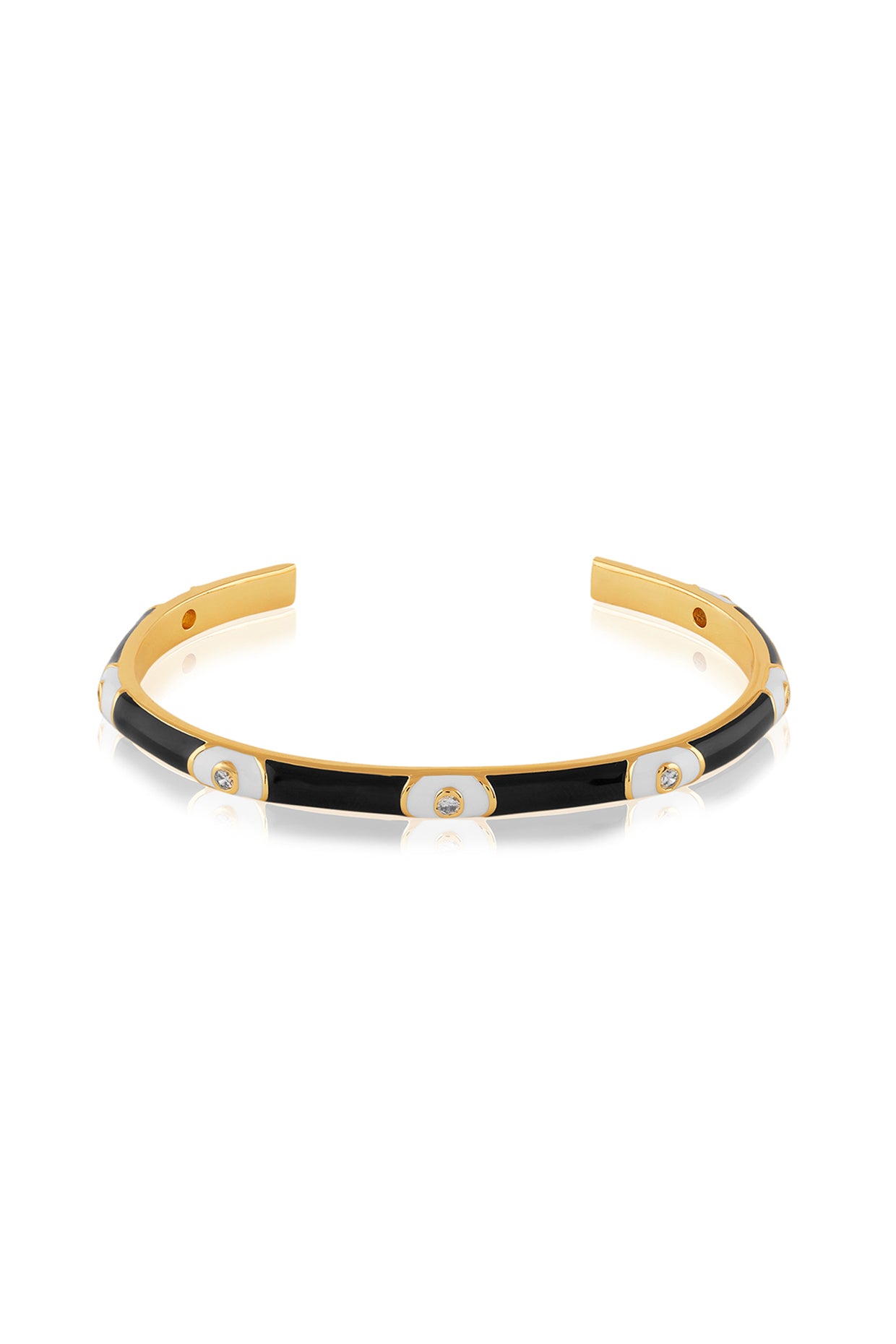 Noir Orbit Cuff In 18kt Gold Plated