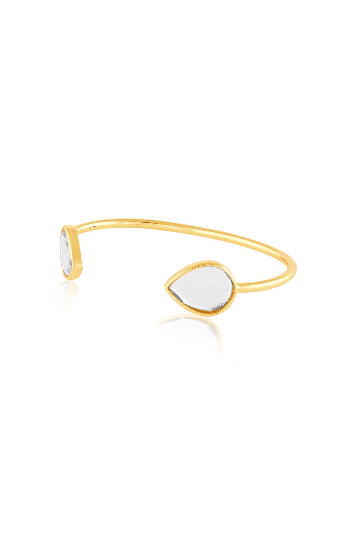 Dew Drop Mirror Slim Cuff 18Kt Gold Plated