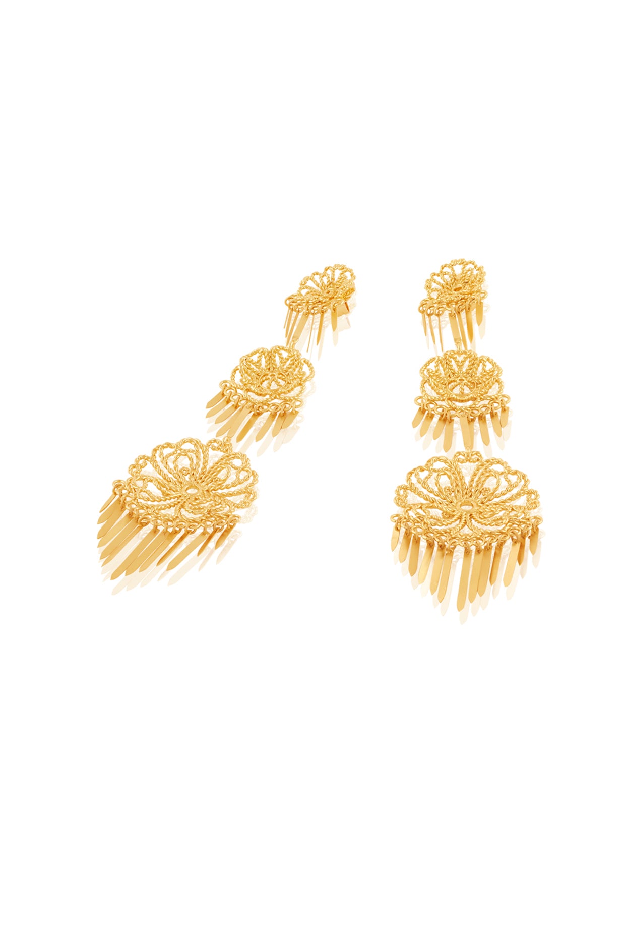 Convento Statement Danglers In 18Kt Gold Plated