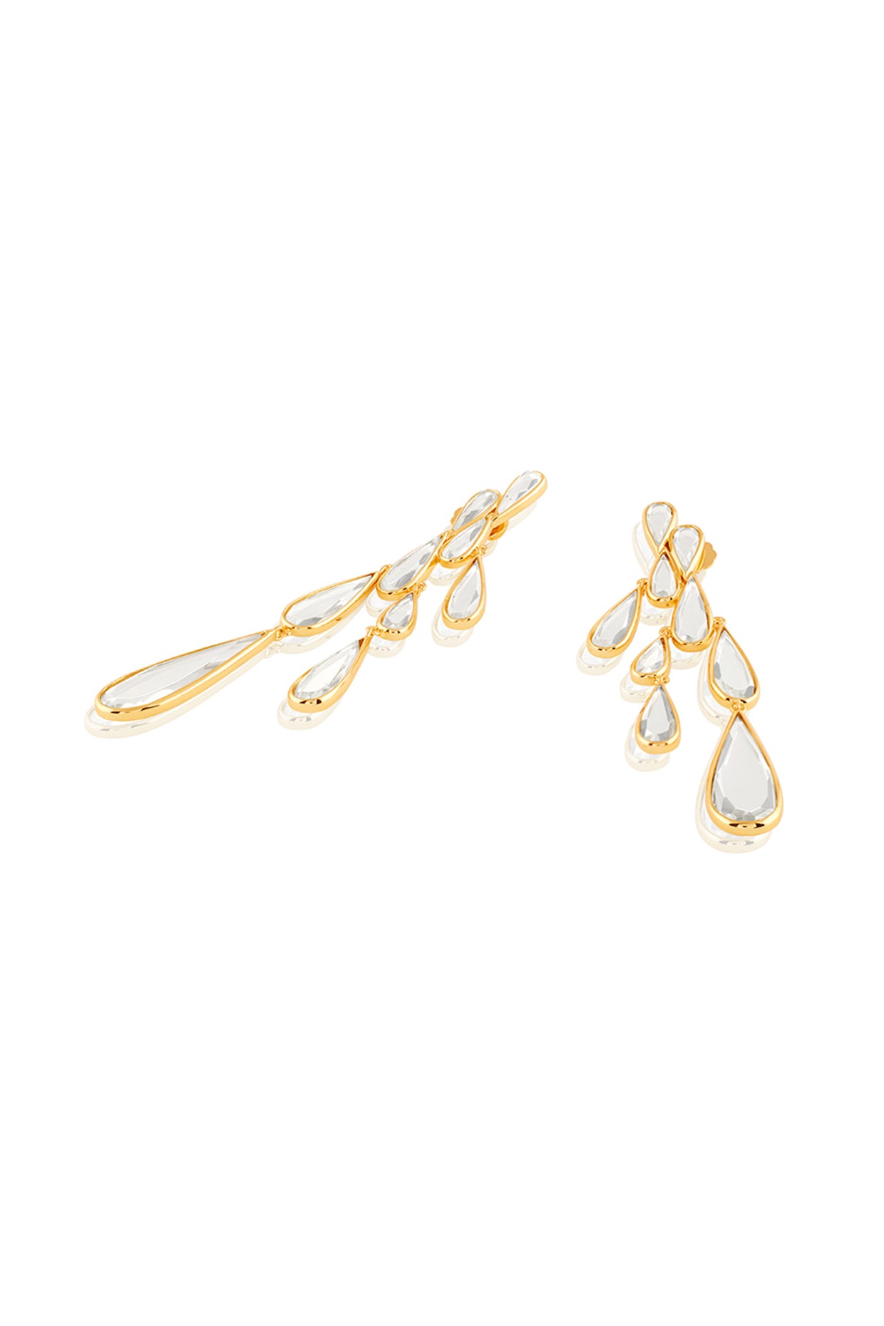 Demi Goddess Drop Mirror Long Cascade Earring 18Kt Gold Plated