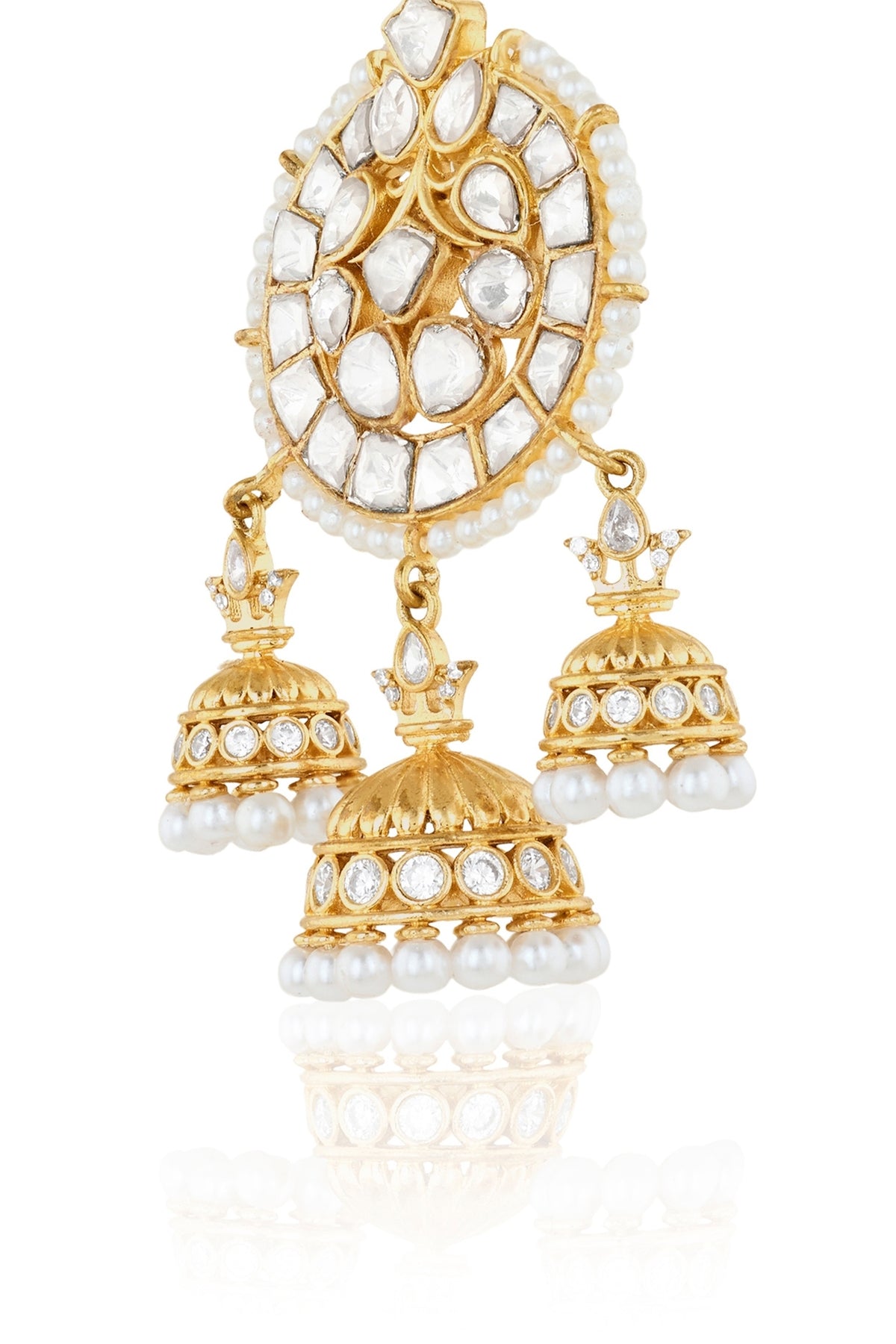 Polki Gilded Jhumka Earrings