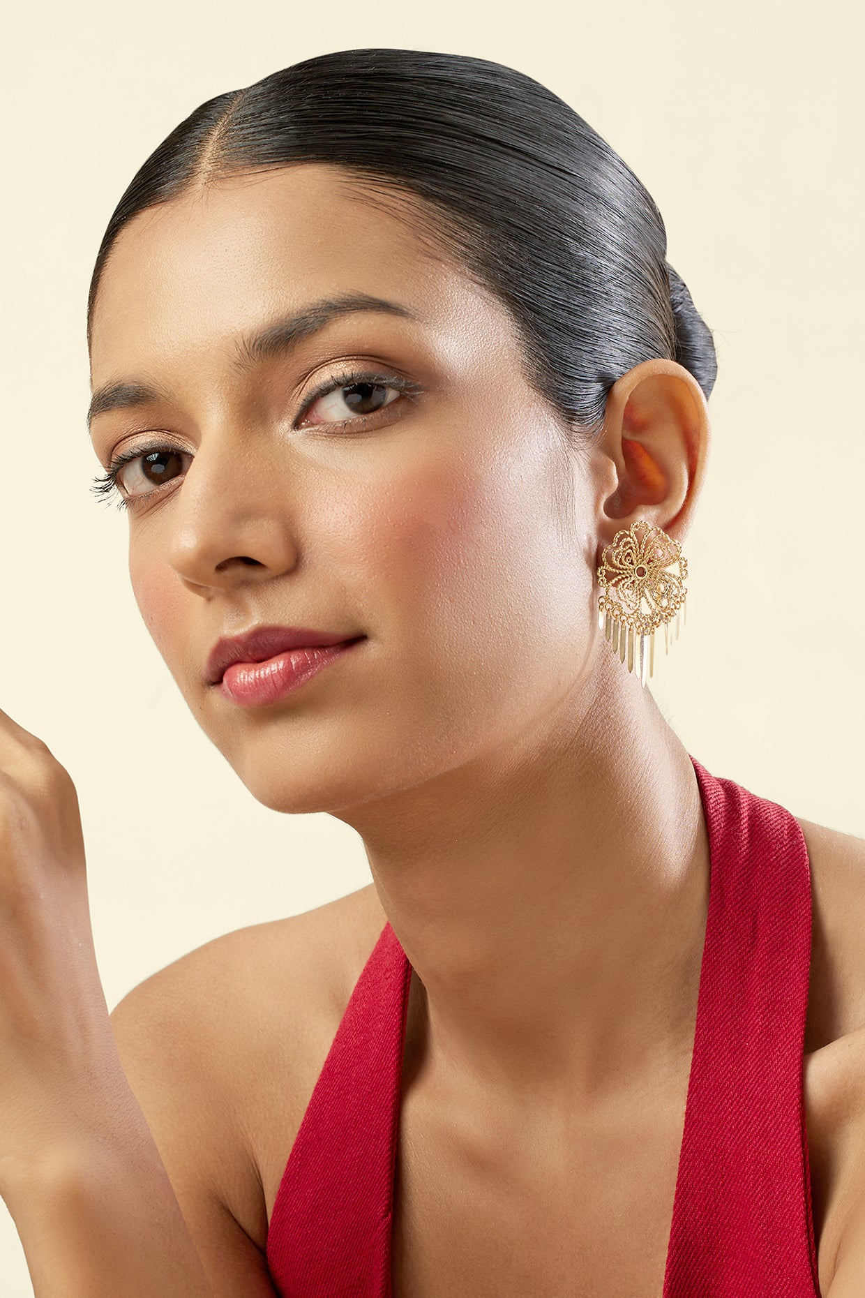 Mudejar Statement Earrings In 18Kt Gold Plated