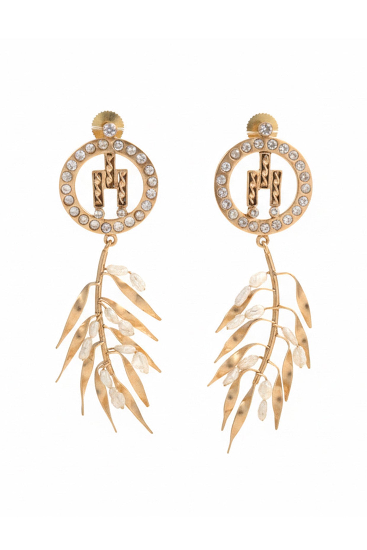 Jewels and Knotgrass Long Stud Earrings