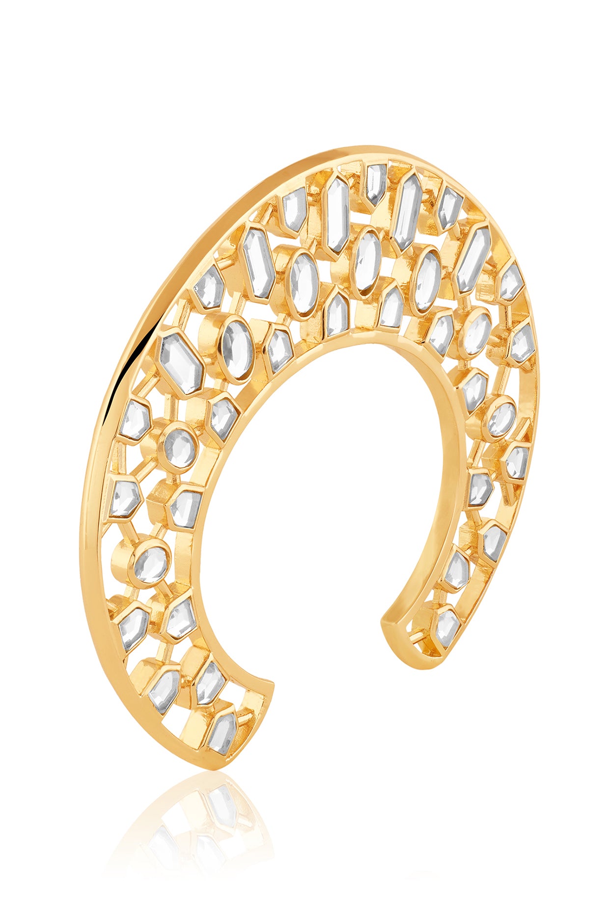 Alvorada Statement Cuff In 18Kt Gold Plated