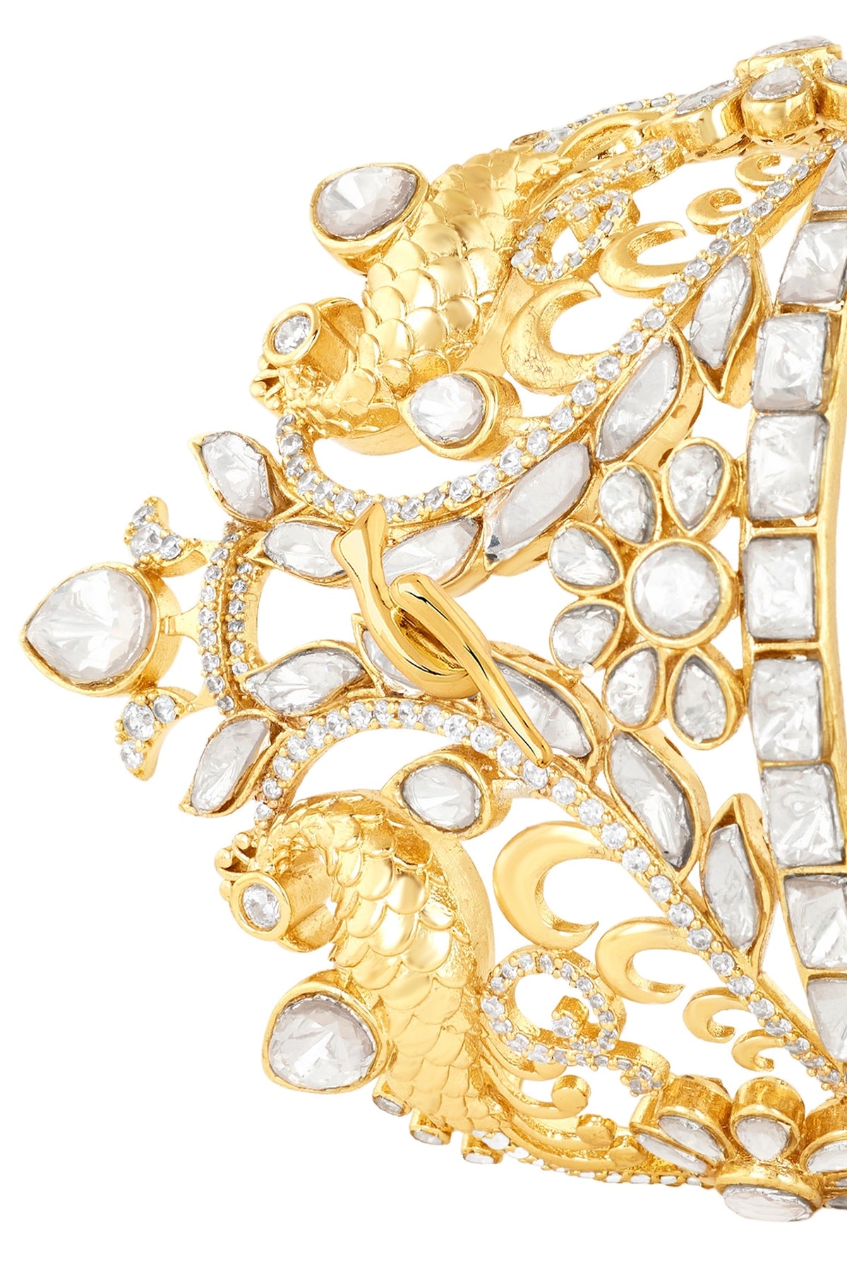 Polki Peacock Crown Cuff