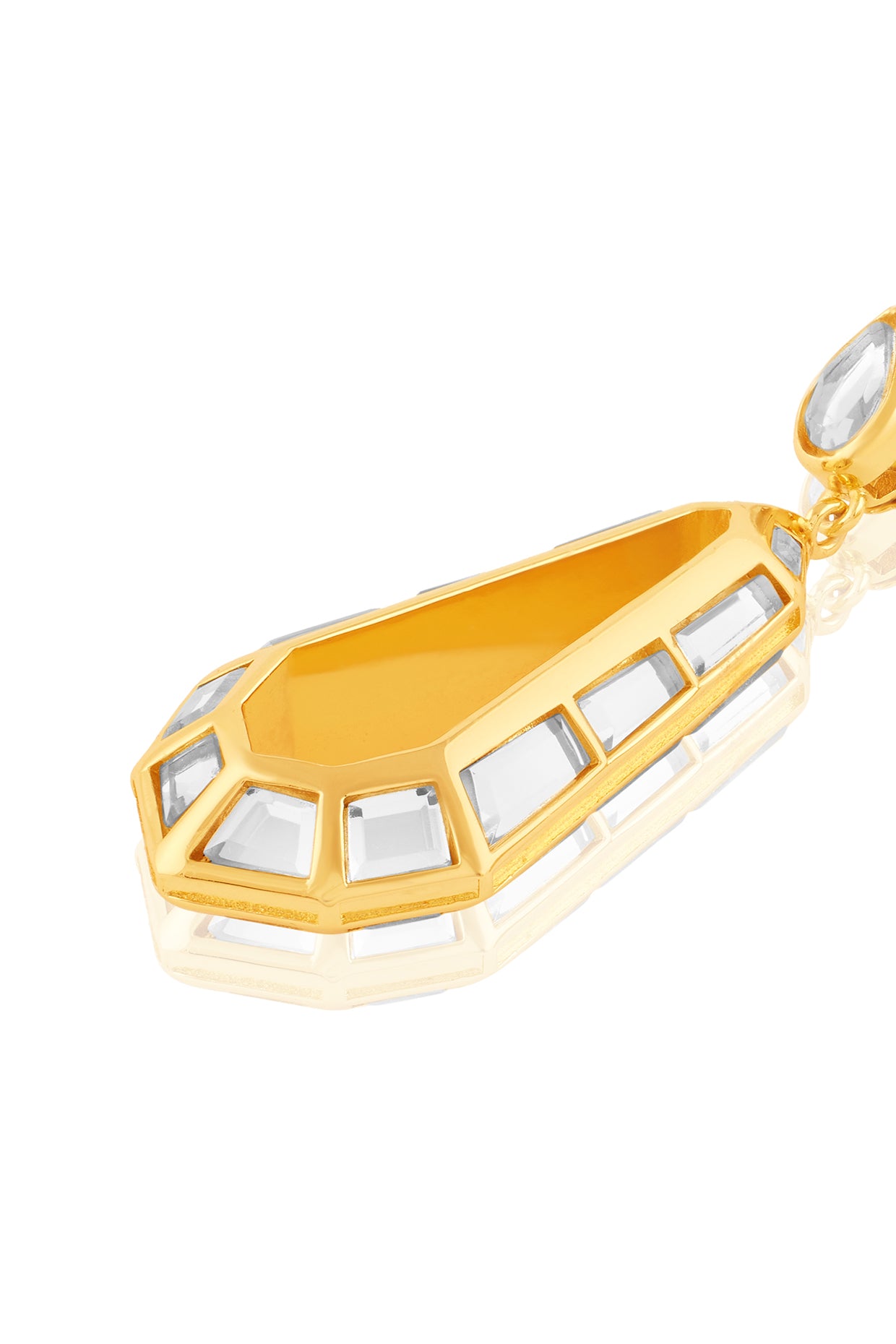 Arco Statement Drop Earrings In 18Kt Gold Plated