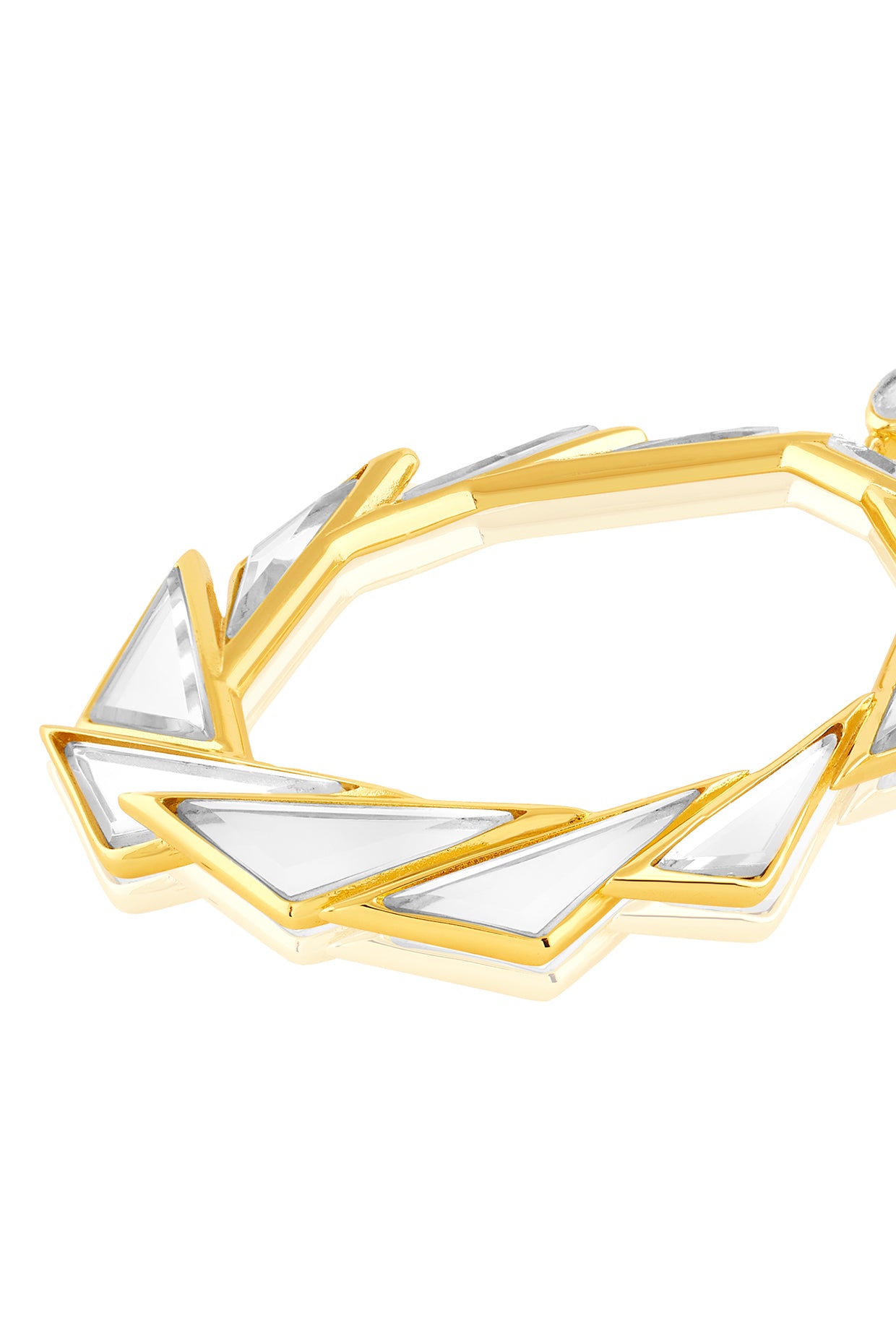 Demi Goddess Mirror Statement Libra Earrings 18Kt Gold Plated