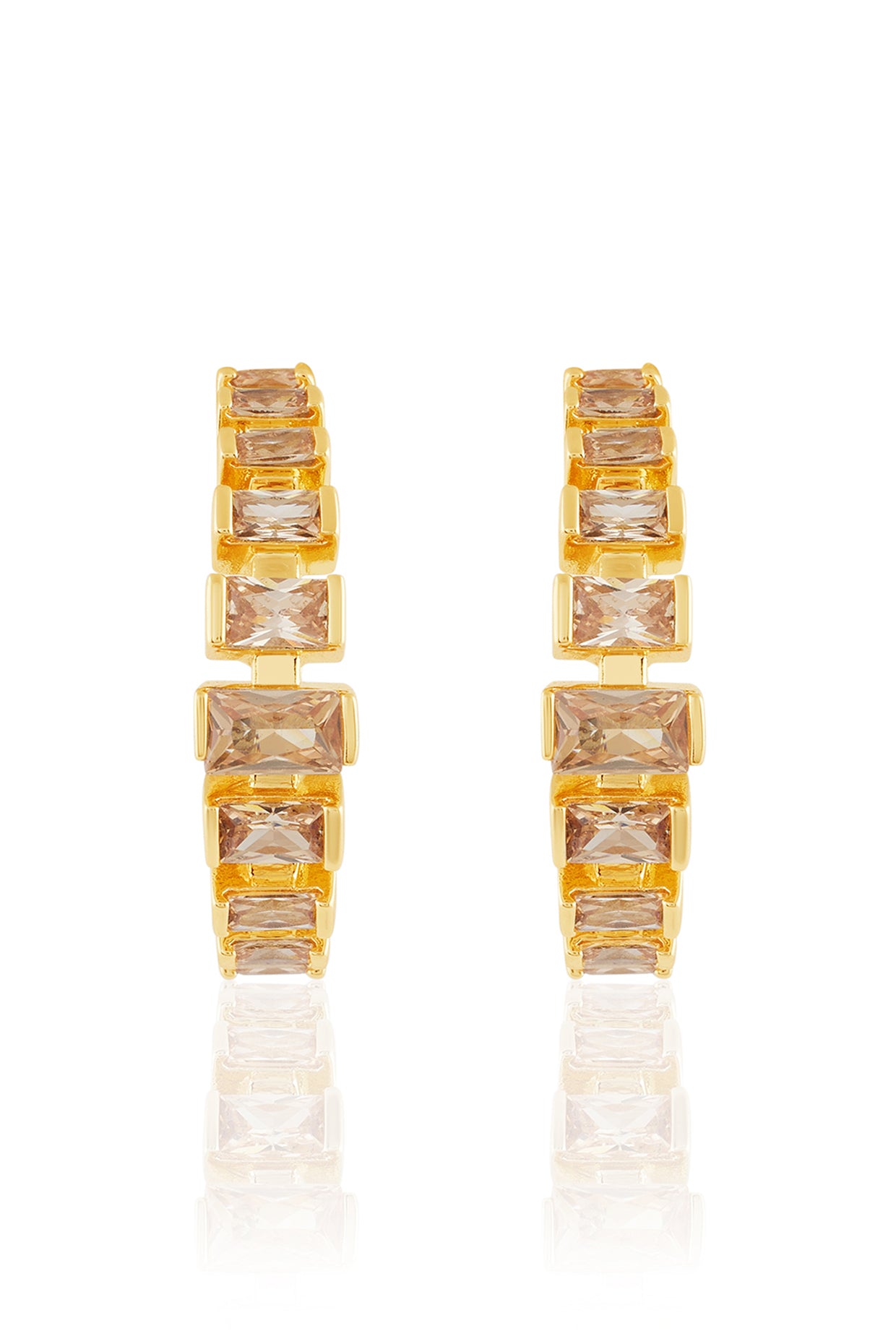 Solar Flare Hoops In 18kt Gold Plated