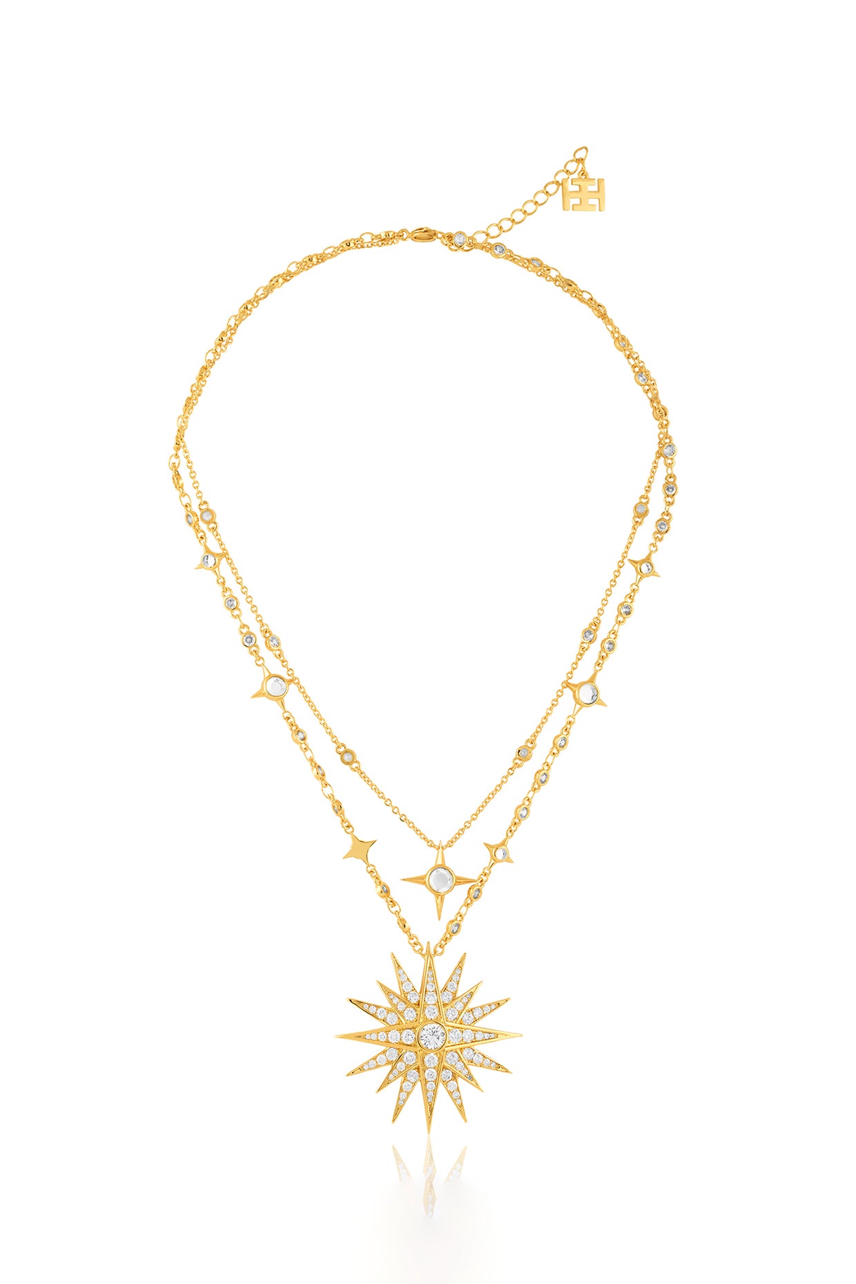 Starfall Layered Necklace In 18Kt Gold Plated