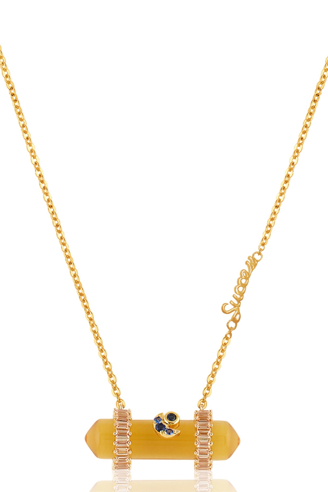 Citrine Pendant Necklace In 18kt Gold Plated