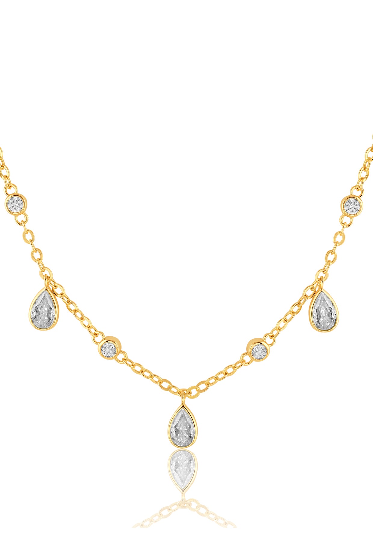 Starlight Stationed Necklace In 18kt Gold Plated